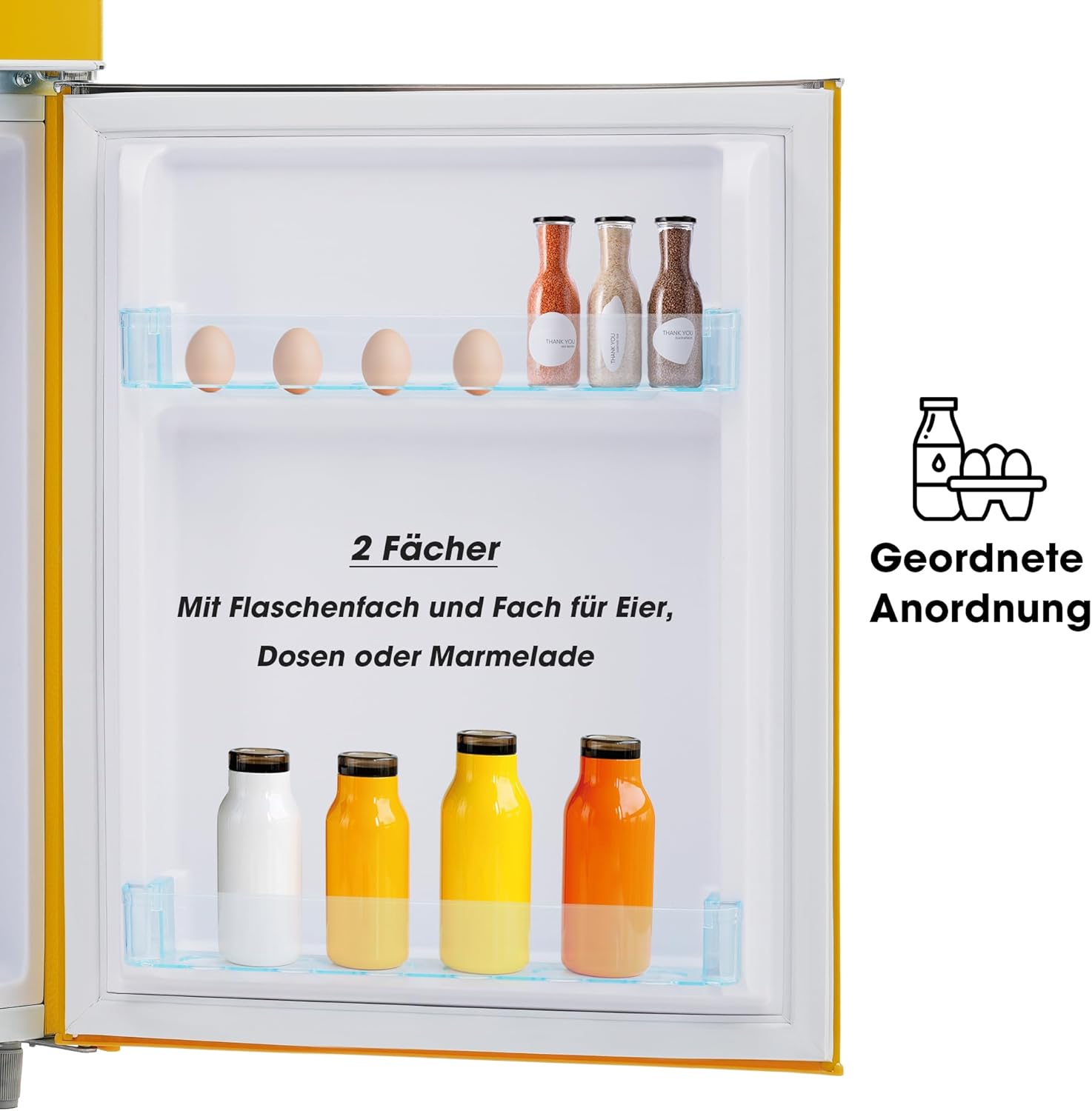 Merax Kühlschrank mit Gefrierfach, Kühl-Gefrierkombination, klein Kühlschrank mit 51L und Gefrierschrank 21L, Leise, LED, Glasablagen, Gemüsefach, Türablagen, für Küche, Wohnzimmer, Büro, Schwarz