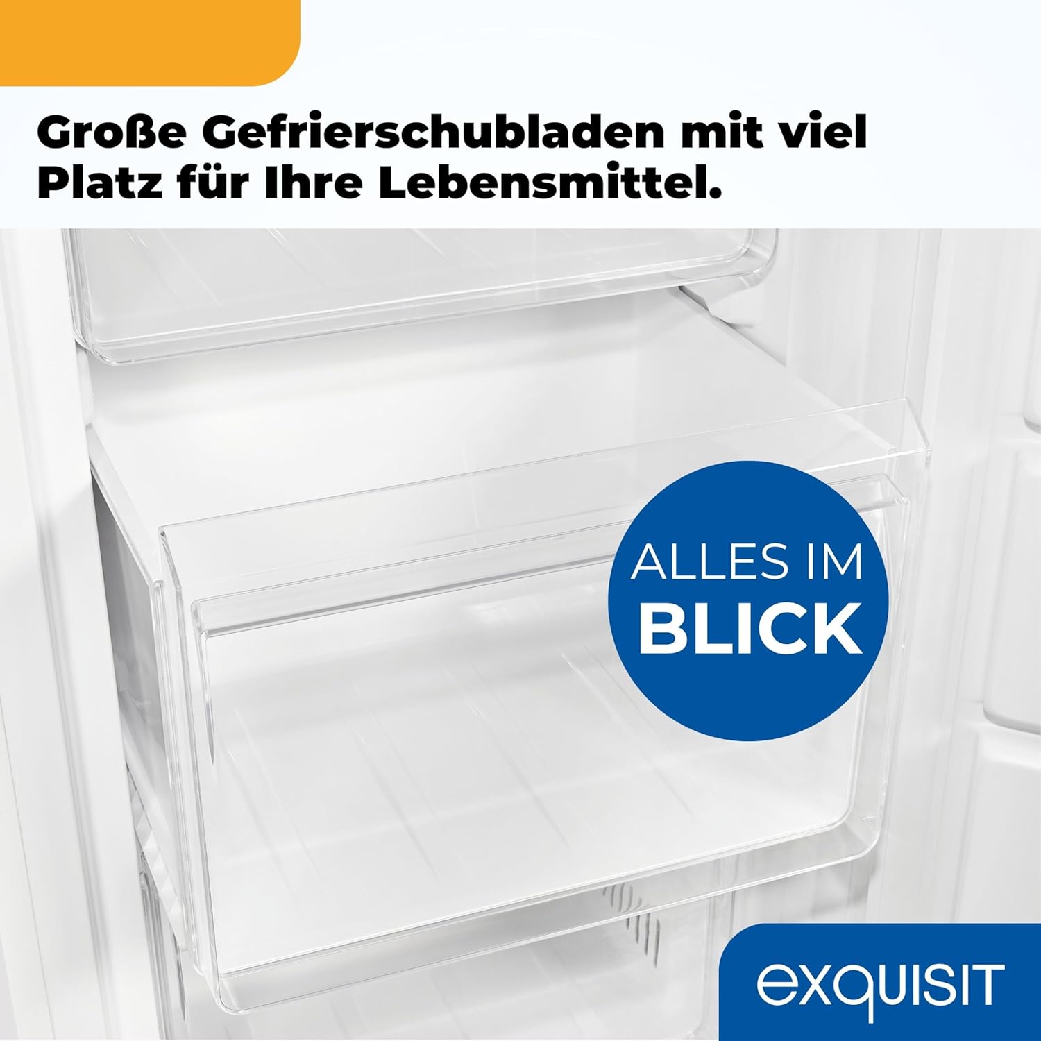 Exquisit Gefrierschrank NoFrost, Tiefkühlschrank groß, 161 Liter, Schnellgefrieren, Alarm-Funktion, GS5231-NF-H-040C weiss