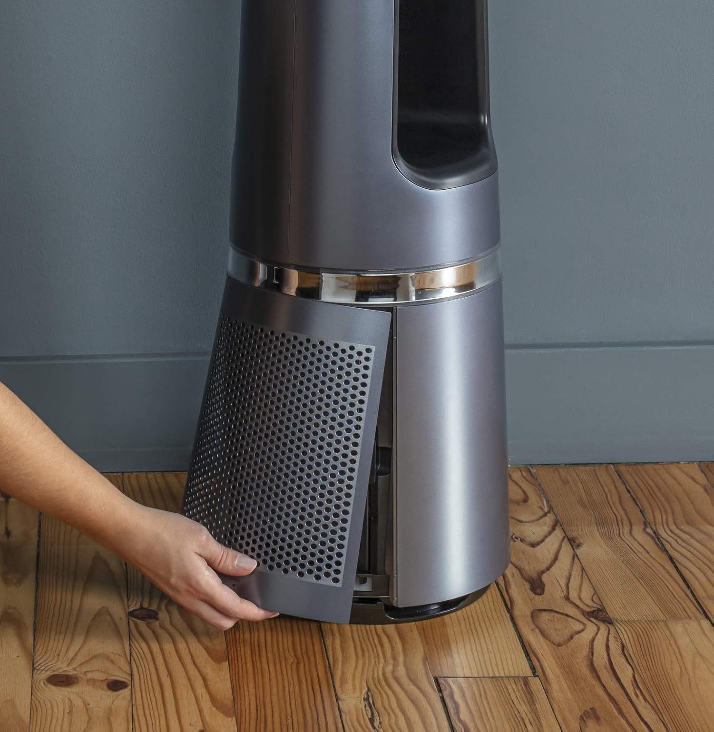 Rowenta QU5062 Eclipse 3in1 Luftreiniger | Heizlüfter | Ventilator | filtert 99,9% der Partikel | für 30 m2 Raumgre | schnelle Heizung bis zu 35°C | automatischer Tag- und Nachtmodus | Schwarz/Grau