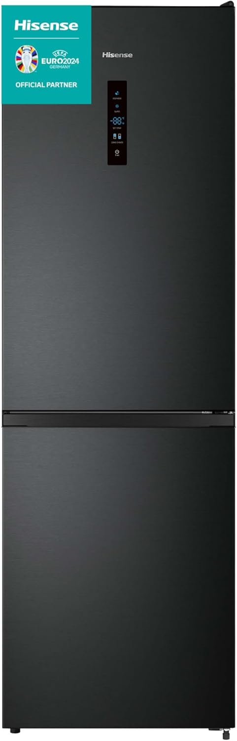 Hisense RB327N4ADD Fridge-Freezer Combination, EEK D, Total NoFrost, Interchangeable Door Hinge, Bottle Grid, 171 Litre Fridge Compartment, 85 Litre Freezer Compartment, Stainless Steel Look