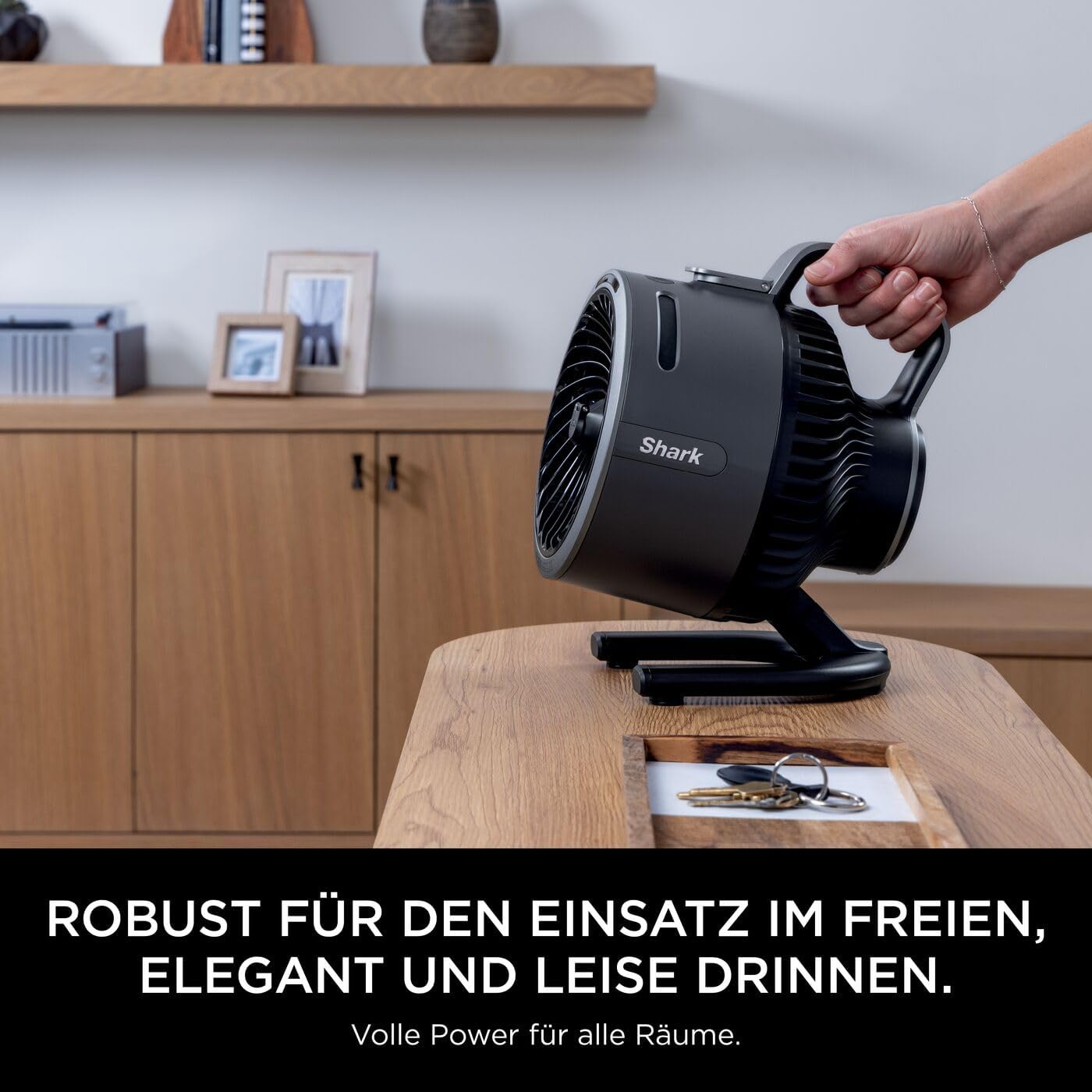 Shark FlexBreeze Ventilator Leise, Hybrid Ventilator Kabelgebunden & Kabellos, Tragbar, für Innen- und Außenbereich, UV- & Wasserbeständig, Ultraleistungsstark, Ultraleise, Weiß FA220EU