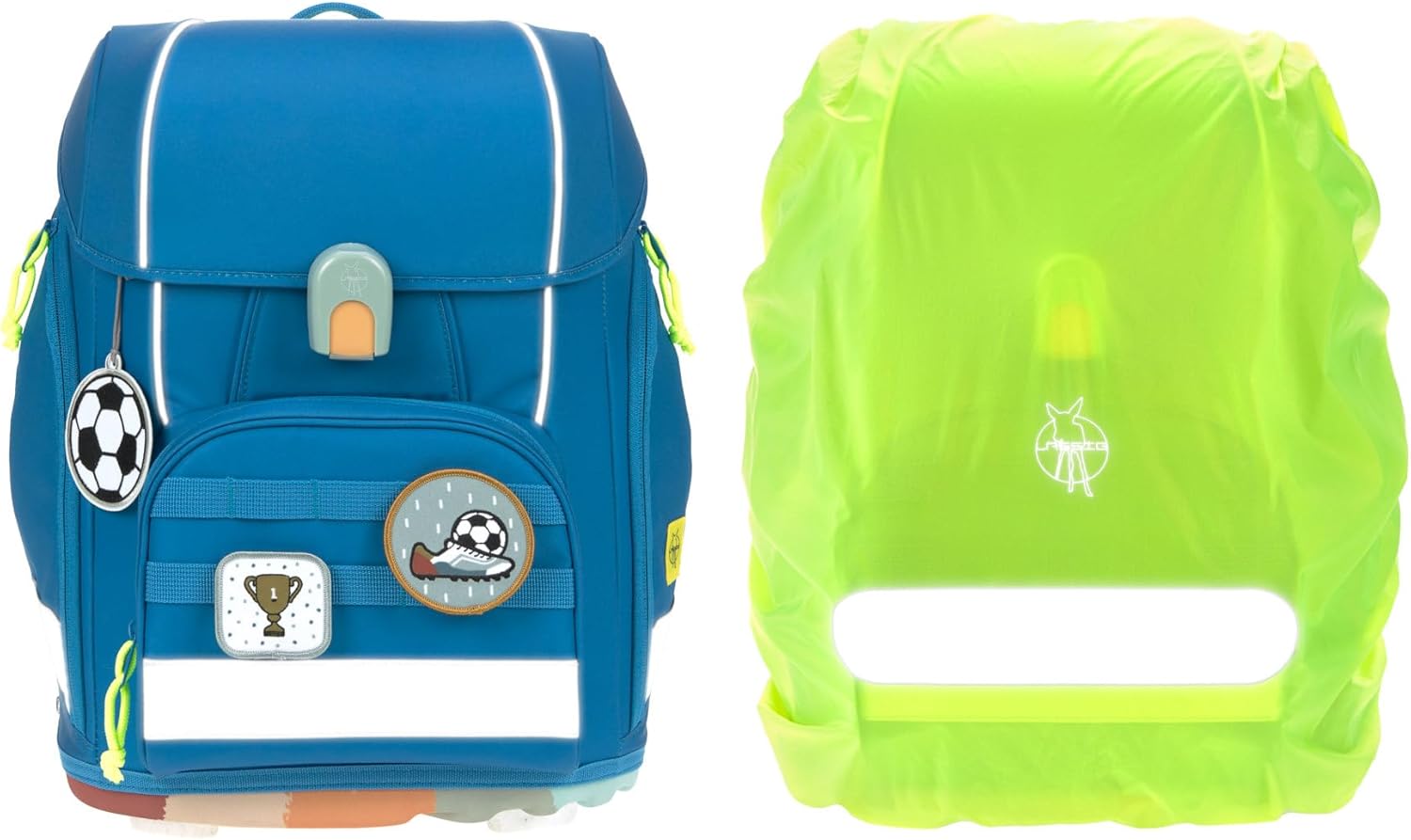 LÄSSIG 7-teiliges Schulranzen Set Kinder/School Set Boxy Unique Schwarz