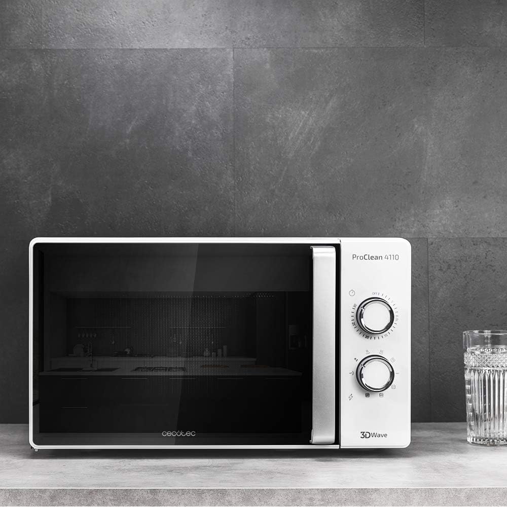 Cecotec Mikrowelle mit ProClean 8110 Grill. 28l Kapazität, Ready2Clean Beschichtung, 1000 W Leistung, 1000 W Grill, 5 Betriebsebenen, 8 Programme, 60 min Timer, LED-Anzeige