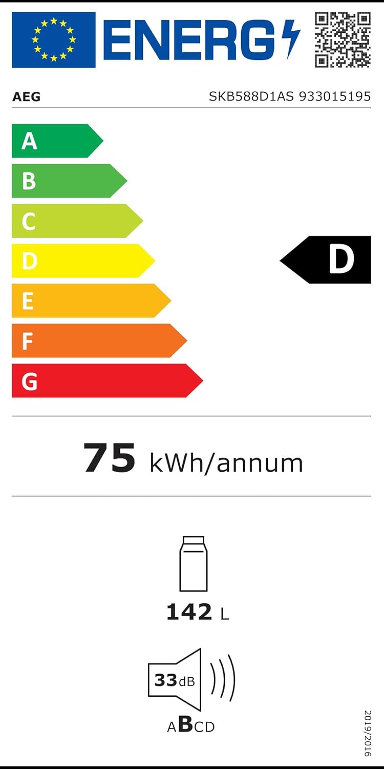 AEG TSK5O881ES Built-In Fridge / 880 mm / 142 L/Tow Door/E