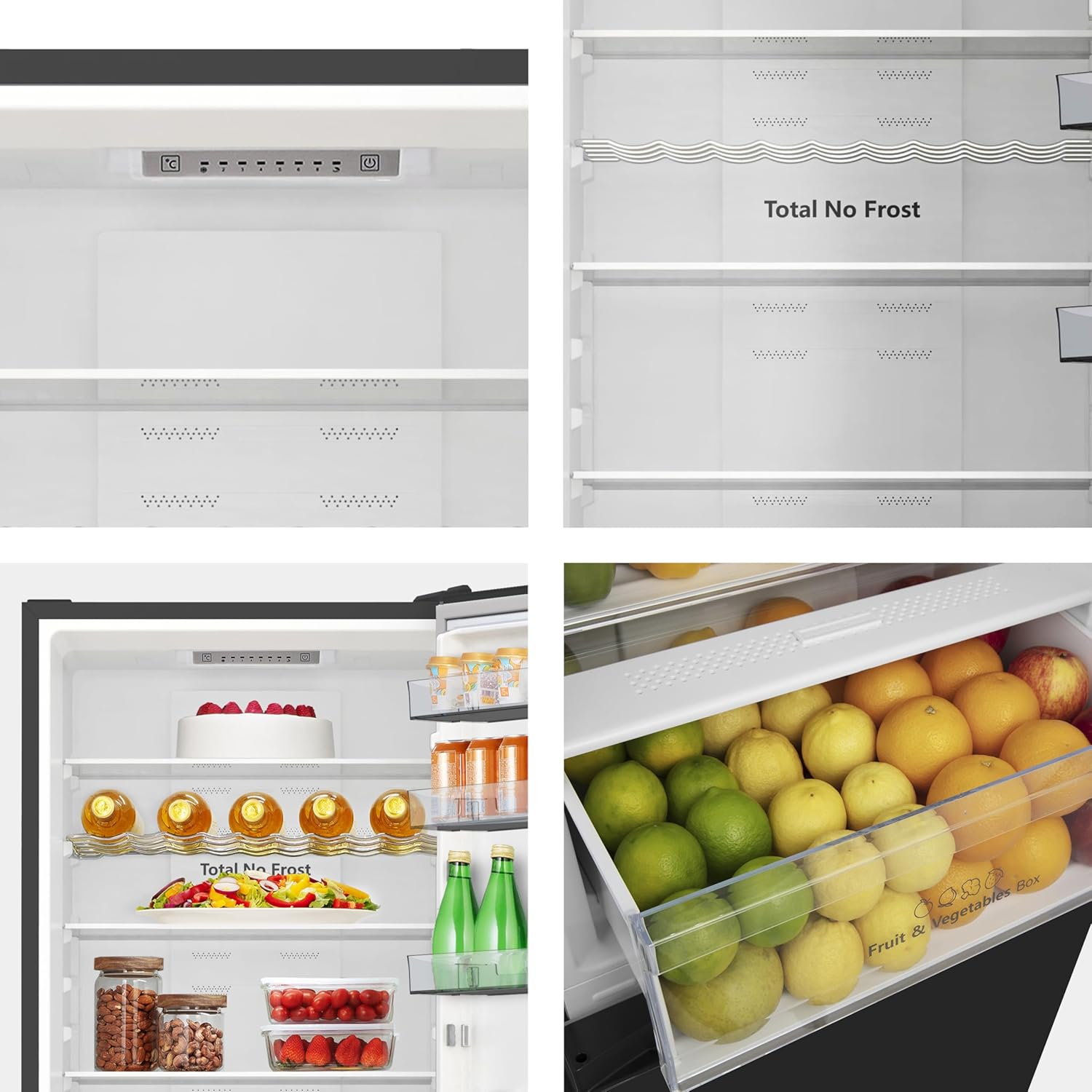 Hisense RB327N4ADD Fridge-Freezer Combination, EEK D, Total NoFrost, Interchangeable Door Hinge, Bottle Grid, 171 Litre Fridge Compartment, 85 Litre Freezer Compartment, Stainless Steel Look