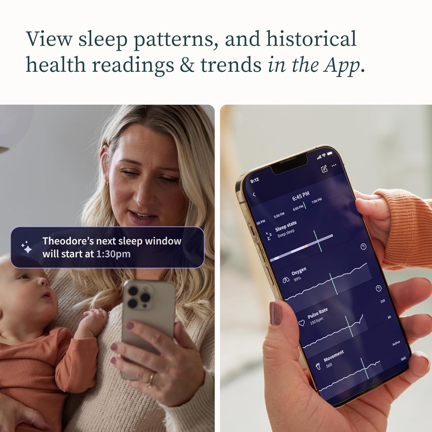Owlet Dream Sock – Pulsoximeter, Liveübertragung von Herzfrequenz, Sauerstoffsättigung & Schlafverhalten bei Säuglingen & Babys