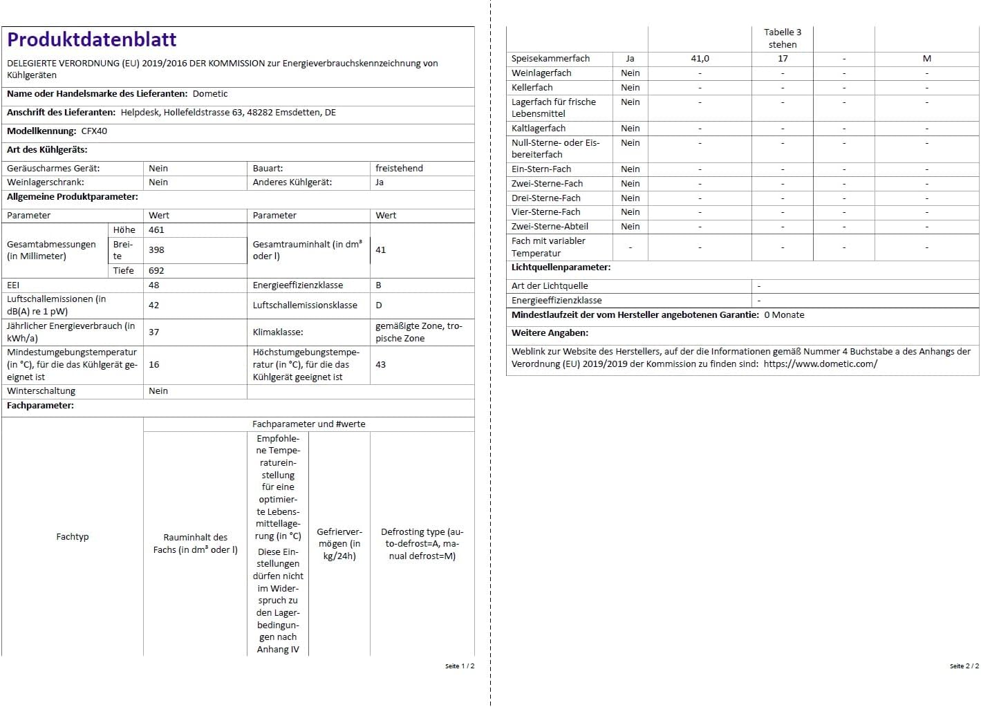 DOMETIC CFX 40 Kompressor-Kühlbox, 38 Liter, 12/24 V und 230 V für Auto, LKW, Boot, Wohnmobil und Steckdose, mit USB Anschluss