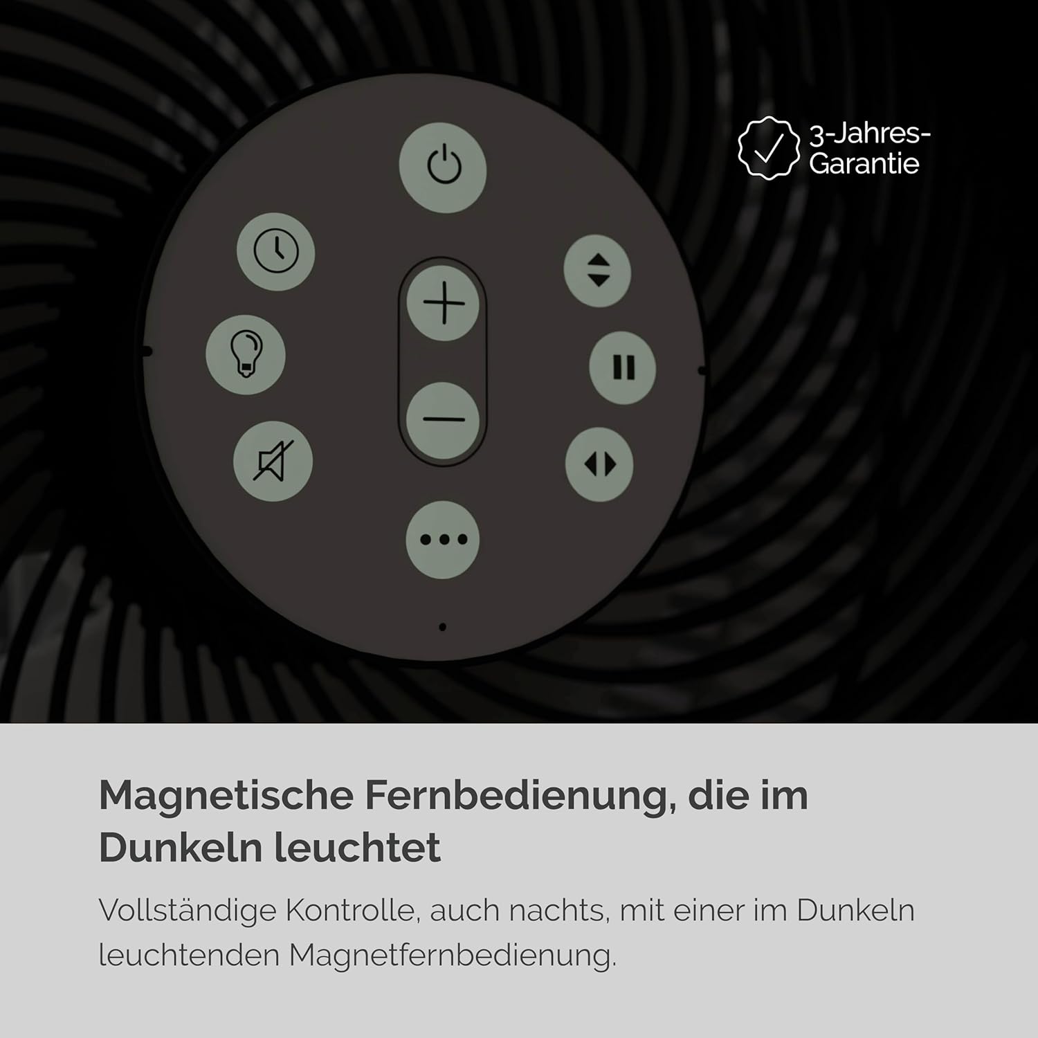 MEACO MeacoFan Sefte® Tischventilator - 10 Luftumwälzer mit 12 Geschwindigkeiten - Horizontale und vertikale Oszillation - 3 Oszillationsbereiche - Ultraleise, ferngesteuerte Kühlung, Schwarz