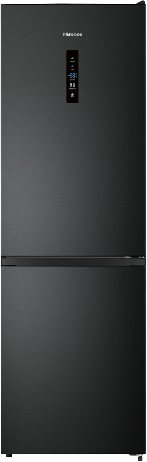Hisense RB327N4ADD Fridge-Freezer Combination, EEK D, Total NoFrost, Interchangeable Door Hinge, Bottle Grid, 171 Litre Fridge Compartment, 85 Litre Freezer Compartment, Stainless Steel Look