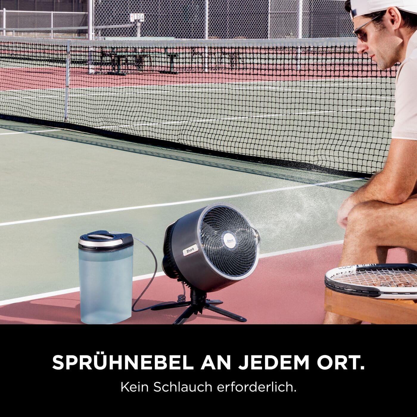 Shark FlexBreeze Ventilator Leise, Hybrid Ventilator Kabelgebunden & Kabellos, Tragbar, für Innen- und Außenbereich, UV- & Wasserbeständig, Ultraleistungsstark, Ultraleise, Weiß FA220EU