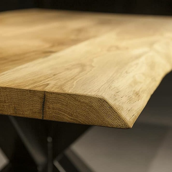 Serie MAXIM | Baumkantentisch - nur Tischplatte ohne Gestell - Eiche - versch. Gren und Farben | Lnge: 160 - 300 cm | Breite: 90 -100 cm