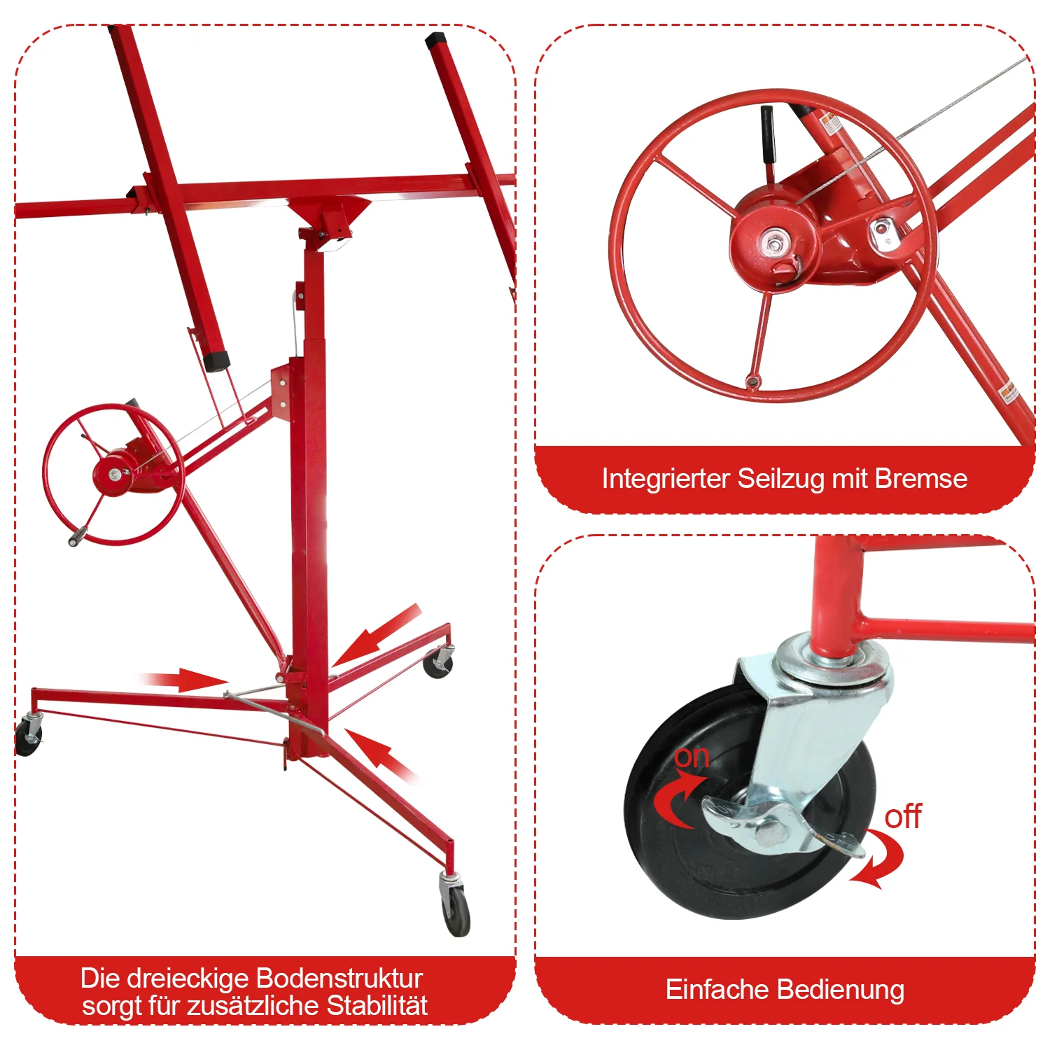 Sonnewelt Plattenheber 68 kg Traglast klappbar hhenverstellbar 140 cm -350 cm
