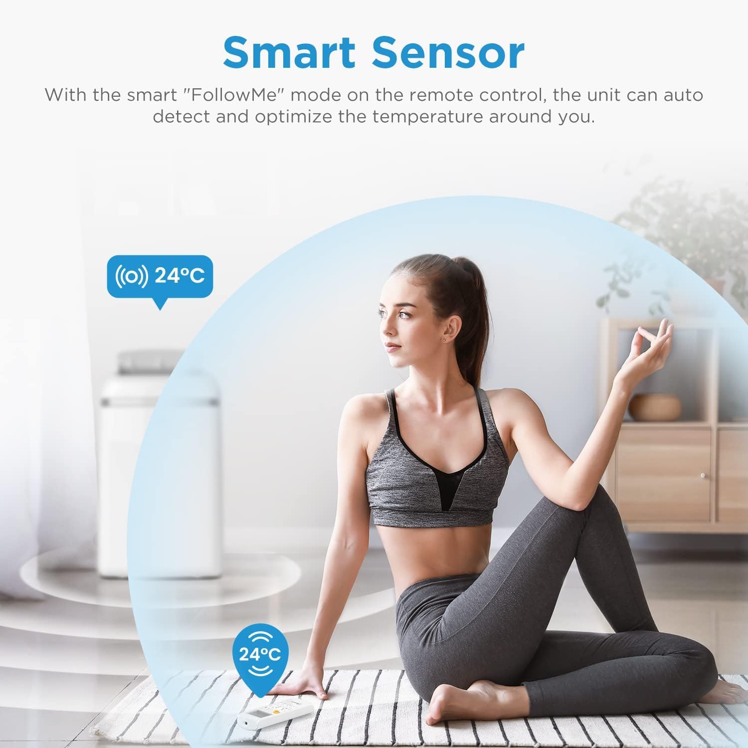 Midea Mobiles Klimagerät MPD-12CRN7, 12000 BTU 3,5kW, Kühlen&Ventilieren&Entfeuchten, Raumgröße bis 117m³(43㎡), Mobile Klimaanlage mit Abluftschlauch