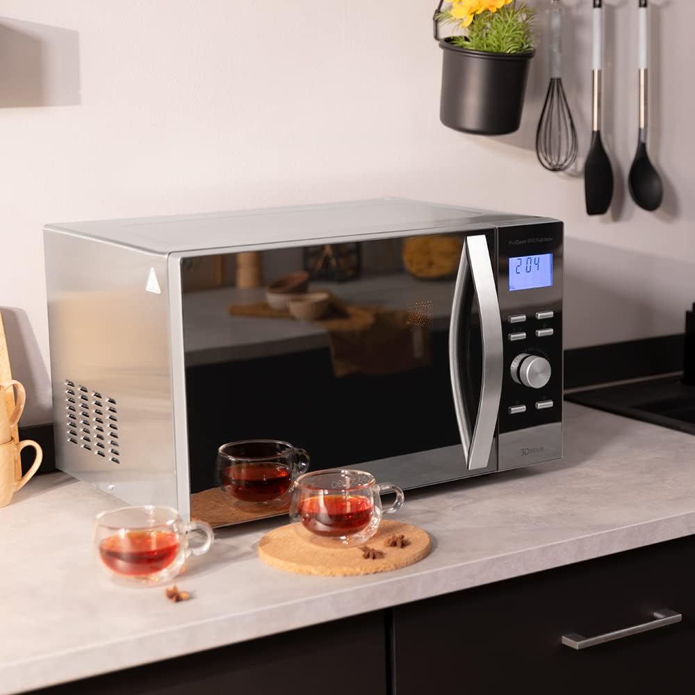 Cecotec Mikrowelle mit ProClean 8110 Grill. 28l Kapazität, Ready2Clean Beschichtung, 1000 W Leistung, 1000 W Grill, 5 Betriebsebenen, 8 Programme, 60 min Timer, LED-Anzeige