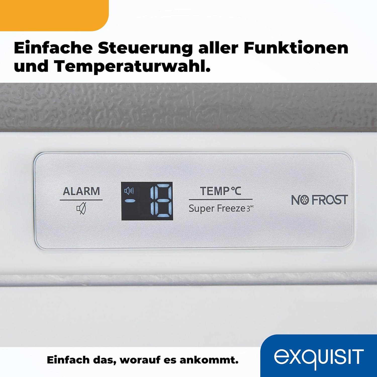 Exquisit Gefrierschrank GS271-NF-H-010E inoxlook | Gefrierschrank NoFrost 194 l Volumen | Tiefkühlschrank mit 5 Schubladen | Schnellgefrieren
