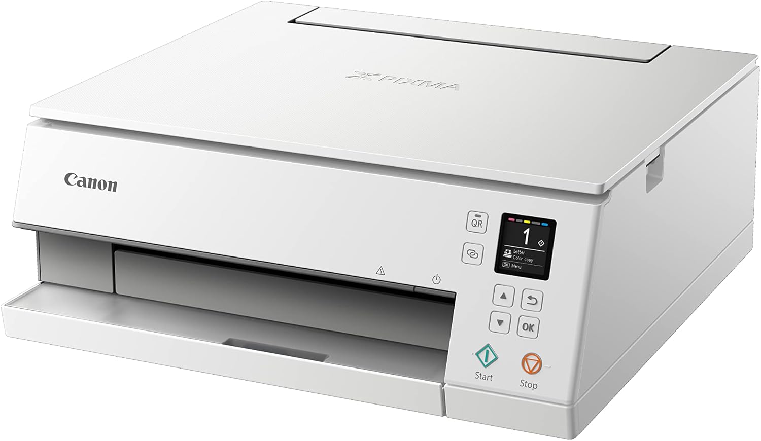 Canon PIXMA TS6350a Drucker Farbtintenstrahl Multifunktionsgerät DIN A4 (Fotodrucker, Scanner, Kopierer, OLED, 4.800x1.200 dpi, USB, WLAN, 5 separate Tinten, Duplexdruck, 2 Papierzuführungen), schwarz