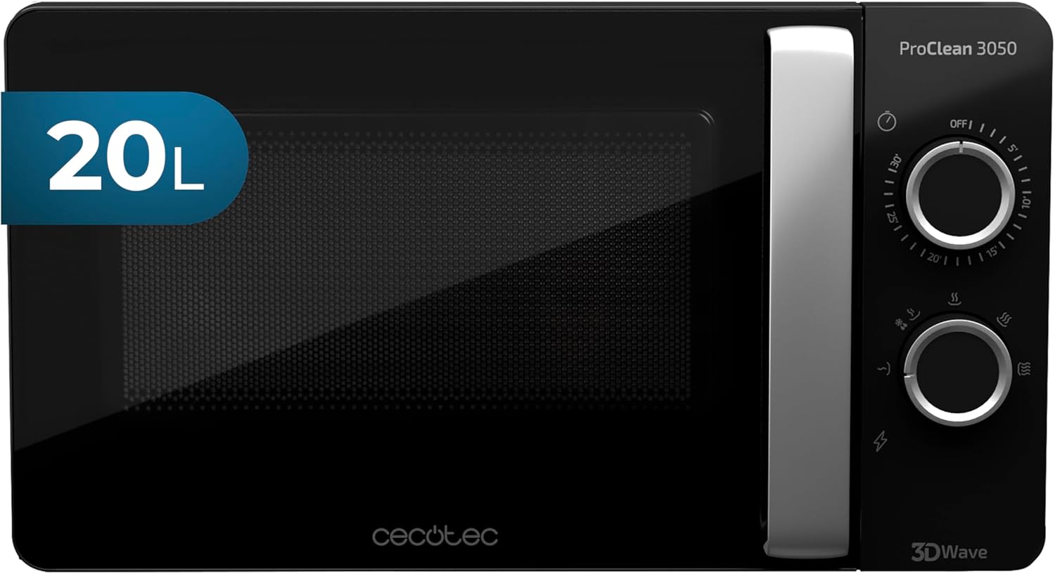 Cecotec Mikrowelle mit ProClean 8110 Grill. 28l Kapazität, Ready2Clean Beschichtung, 1000 W Leistung, 1000 W Grill, 5 Betriebsebenen, 8 Programme, 60 min Timer, LED-Anzeige