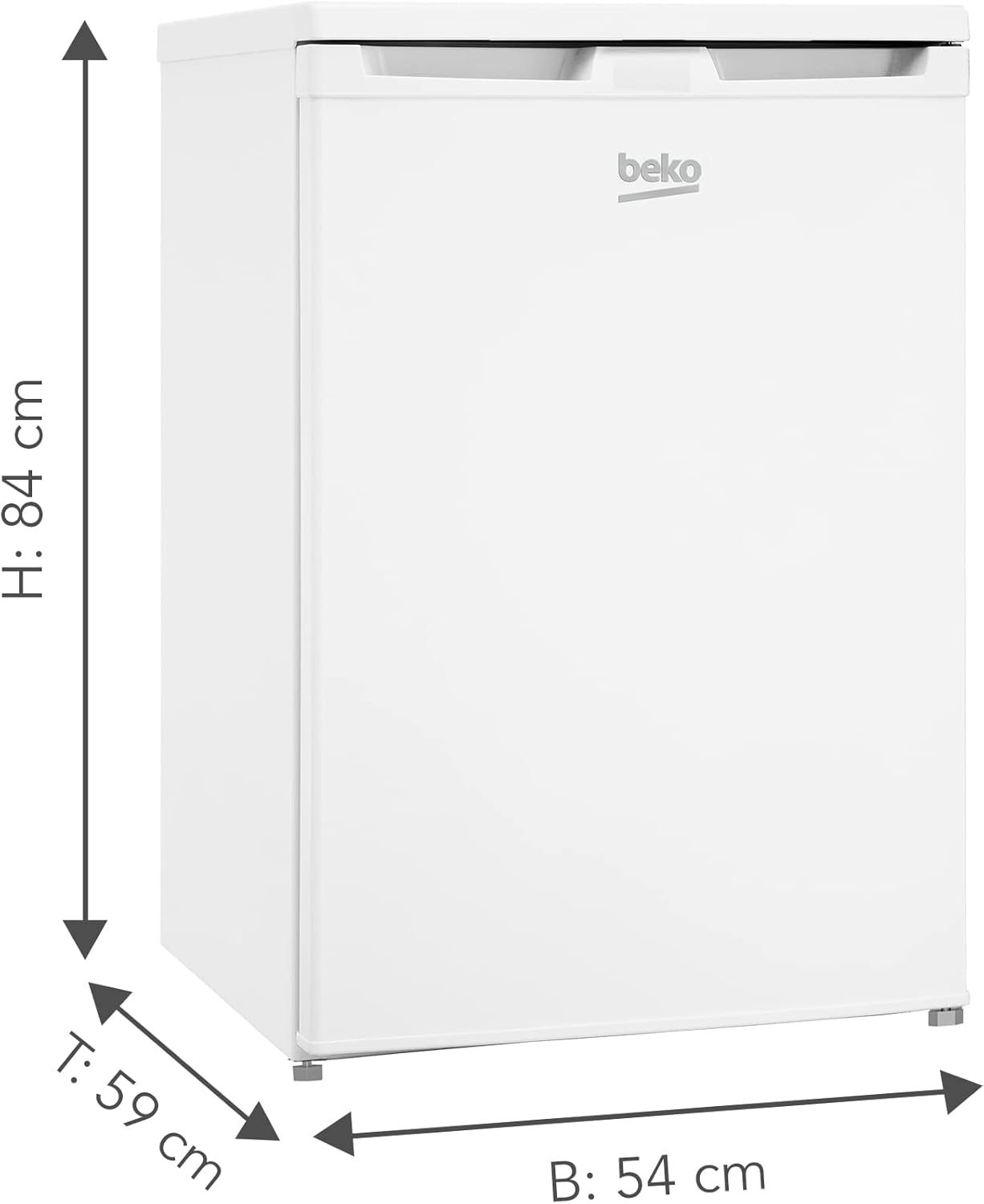 Beko FSE1074N b100 Tisch-Gefrierschrank, 95 l Gefrieren, Stand-Gefrierschrank, MinFrost minimale Eisbildung, 37 dB, Weiß