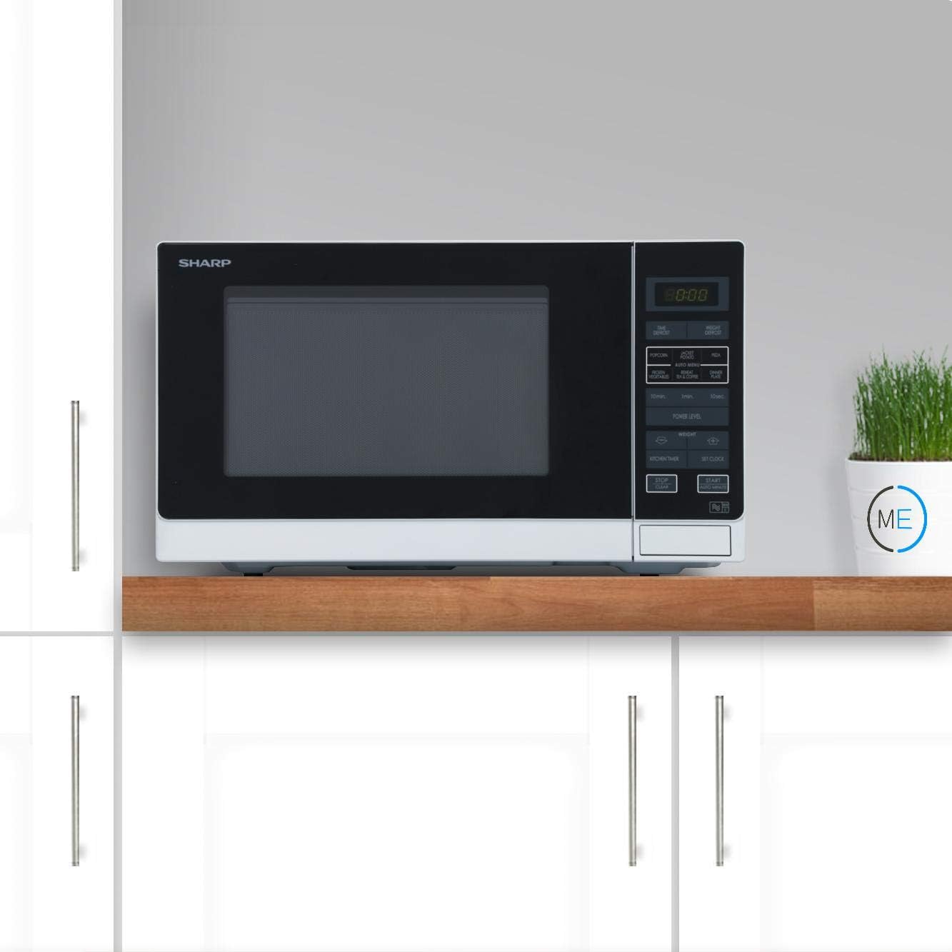 Sharp R372WM Solo Touch Control Mikrowelle, 25 Liter Fassungsvermögen, 900 W, Weiß