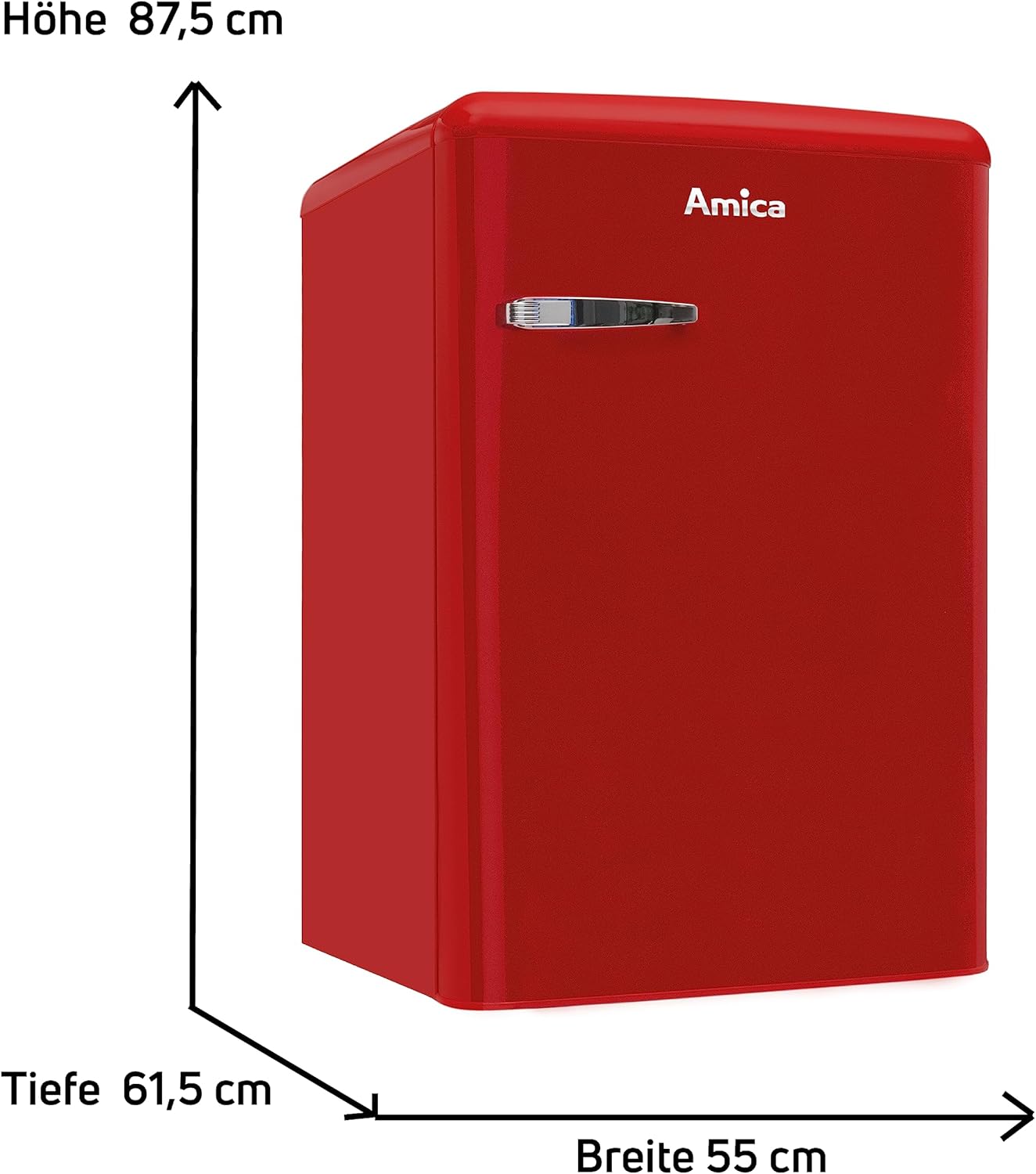 Amica KGC 15632 T Retro Kühl-/Gefrierkombination / Ice Blue (Türkis) / 144cm (H) x 55cm (B) x 62cm (T) / Retro-Design / Kühlschrank mit Gefrierfach