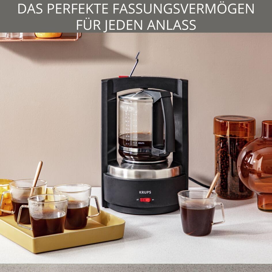 Krups KM4689 Filterkaffeemaschine T8 | 850 Watt | Automatische Abschaltung | 8-12 Tassen | Beleuchteter Ein-/ Ausschalter | Schwarz