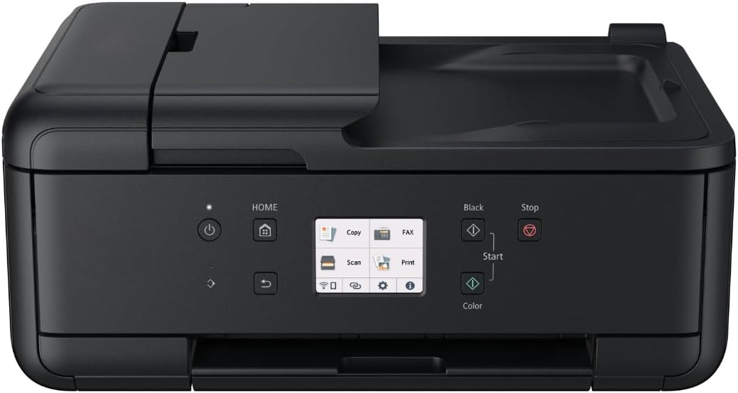 IC-Office TR7650 Farbtintenstrahl Multifunktionsdrucker 4-in-1 (Drucken, Kopieren, Scannen, Faxen, ADF, WLAN, AirPrint) schwarz + 10 XXL Tintenpatronen
