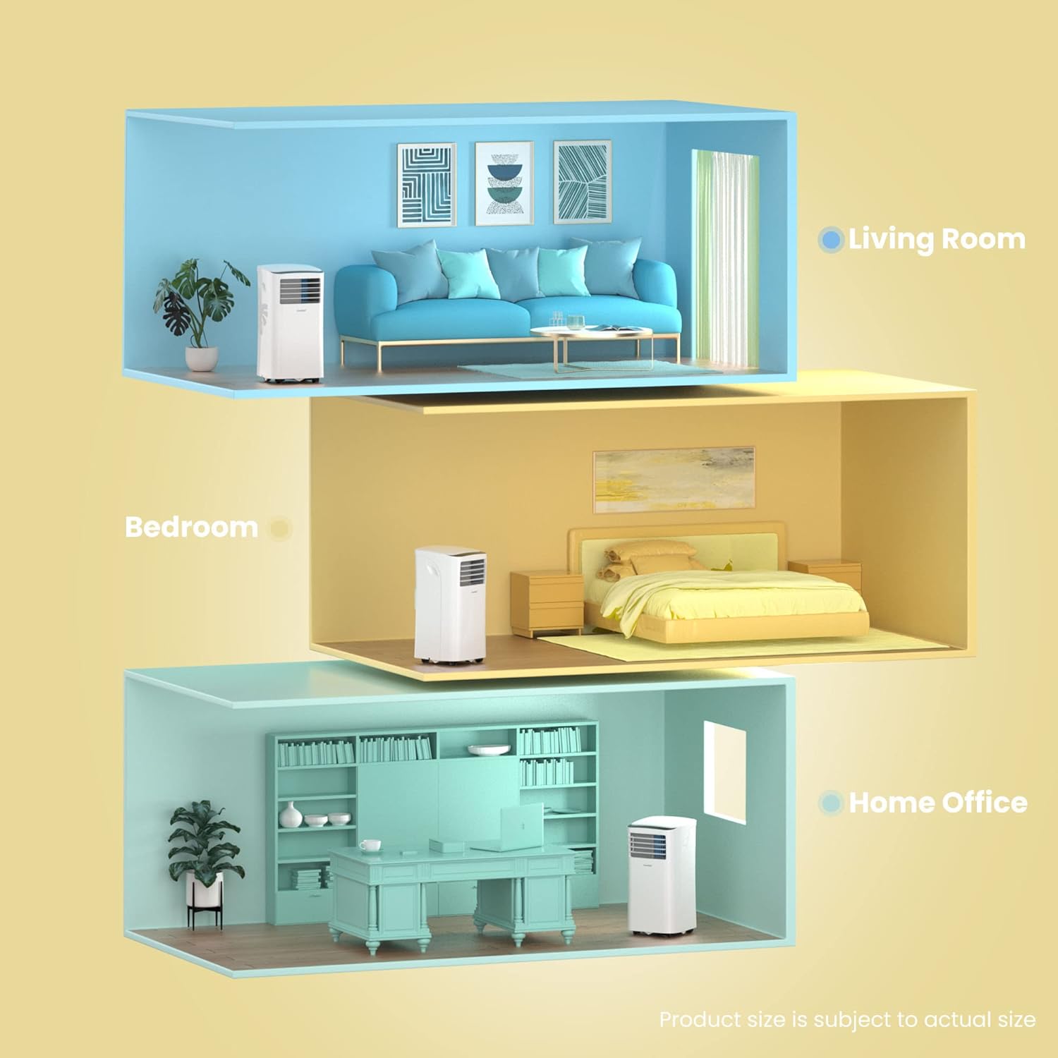 Comfee Mobiles Klimagert Easy Cool 2.0, 7000 BTU 2,0kW, Kühlen&Ventilieren&Entfeuchten, Raumgre bis 68m(25㎡), APP-Steuerung/Alexa/Google Home/IFTTT, Mobile Klimaanlage mit Abluftschlauch