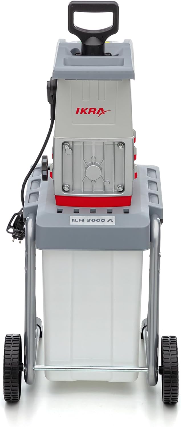 IKRA 81002880 Elektro Gartenhäcksler Walzenhäcksler ILH 3000 A, leise robust wartungsarm, Starke 3.000 Watt, Aststärke bis 44mm, 230 V