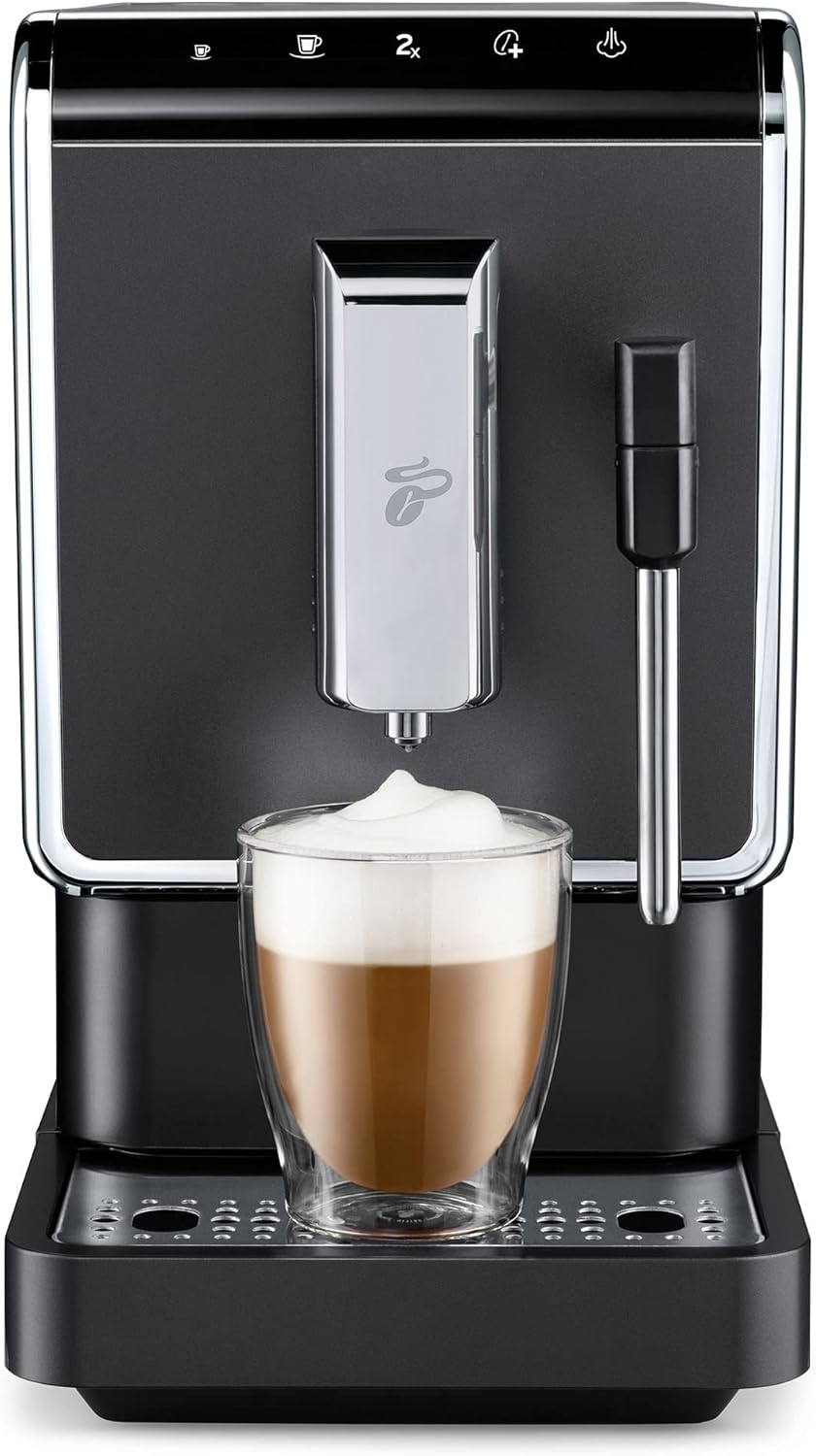 Tchibo Kaffeevollautomat Esperto Latte mit Milchaufschäumfunktion für Caffè Crema, Espresso und Milchspezialitäten, Anthrazit