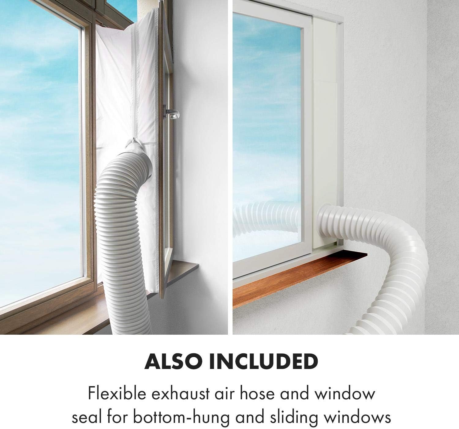 KLARSTEIN Grandbreeze Pro 14K – Mobiles Klimagerät, Luftentfeuchter, Ventilator, 3 Geschwindigkeiten, 14000 BTU/1,65 kW, Raum: 42 bis 68 m², Durchfluss: 460 m³/h, CEE A – Weiß Klimaanlage