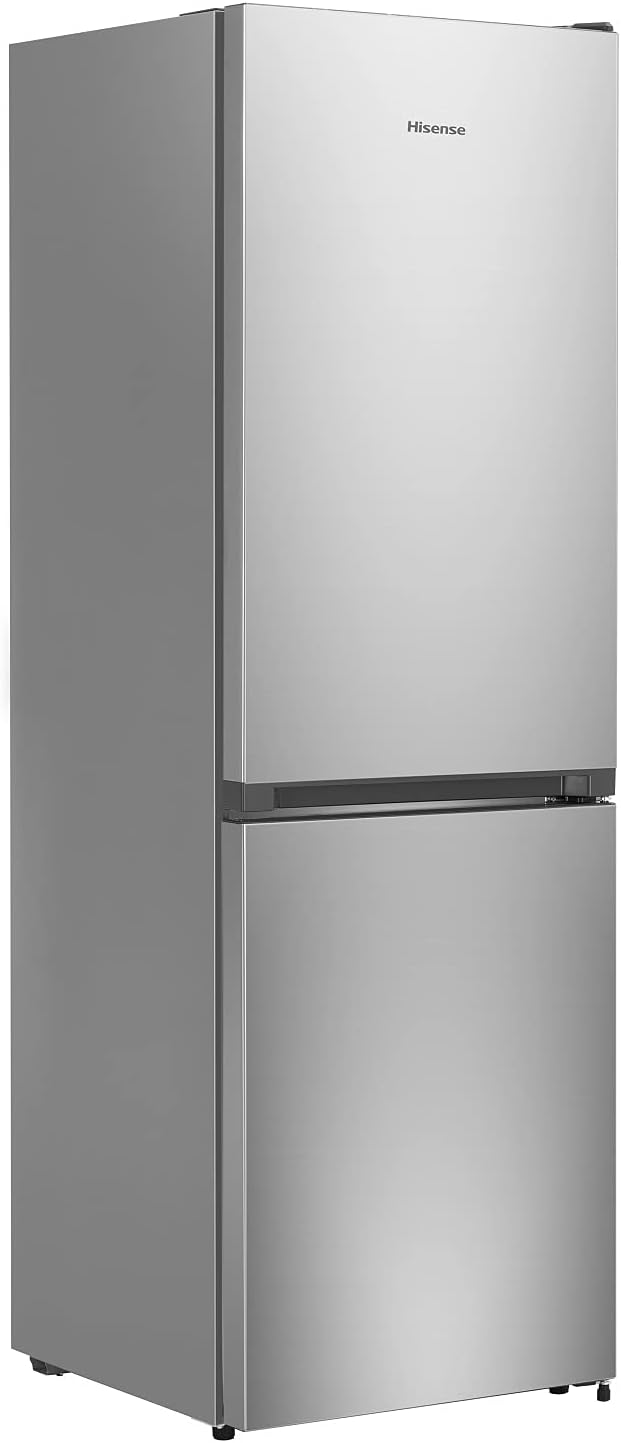 Hisense RB327N4ADD Fridge-Freezer Combination, EEK D, Total NoFrost, Interchangeable Door Hinge, Bottle Grid, 171 Litre Fridge Compartment, 85 Litre Freezer Compartment, Stainless Steel Look