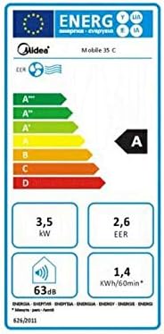 Midea Mobiles Klimagerät MPD-12CRN7, 12000 BTU 3,5kW, Kühlen&Ventilieren&Entfeuchten, Raumgröße bis 117m³(43㎡), Mobile Klimaanlage mit Abluftschlauch