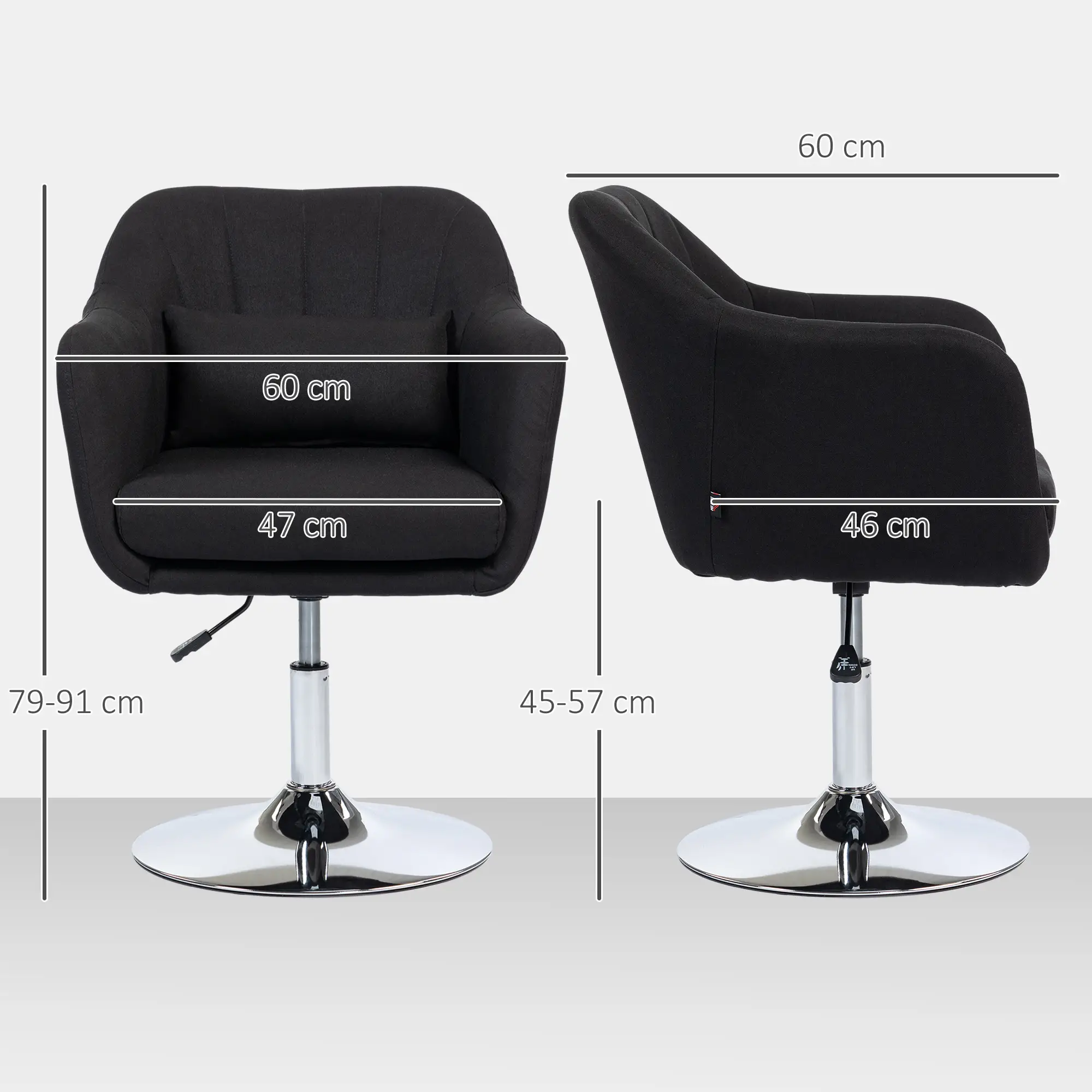 HOMCOM Polsterstuhl höhenverstellbar drehbar Loungesessel