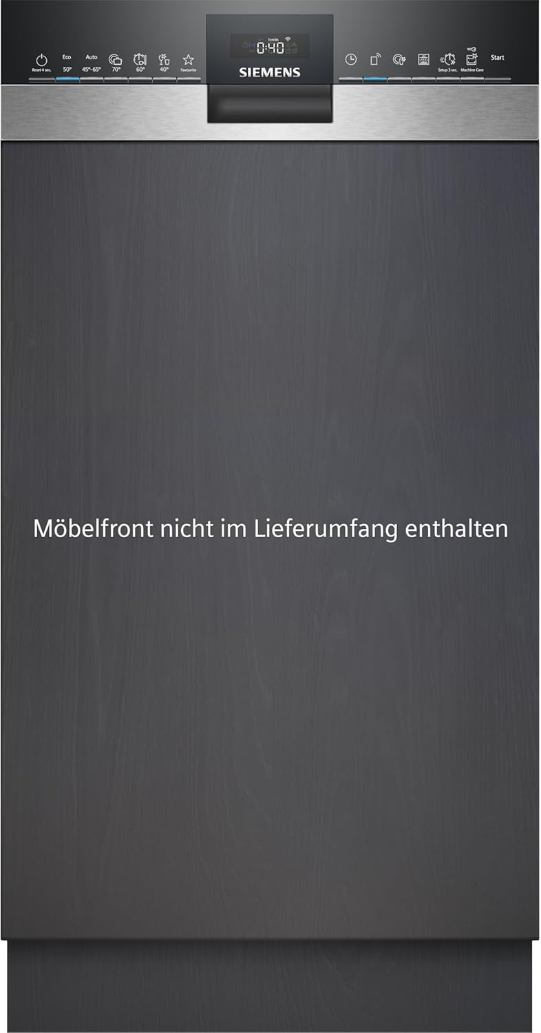 Siemens SR65YX08ME, iQ500 Smarter Geschirrspüler Vollintegriert, 45 cm breit, Besteckschublade, Zeolith, extra leise, aquaStop, automatische Türöffnung nach Programmende, varioSpeed, Innenbeleuchtung