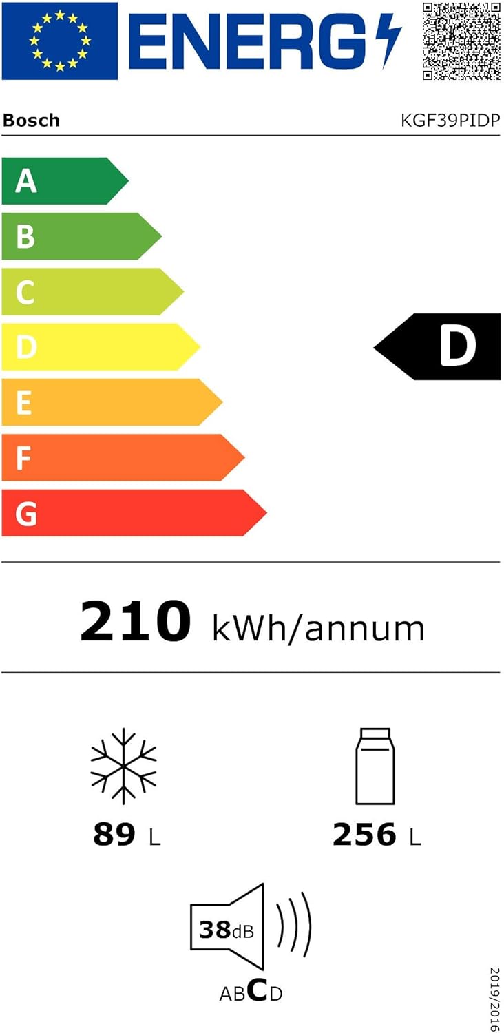 Bosch KGN36NWEA Serie 2 Kühl-Gefrier-Kombination, 186 x 60 cm, 215 L Kühlen & 87 L Gefrieren, NoFrost nie wieder abtauen, LED-Beleuchtung gleichmäßige Ausleuchtung