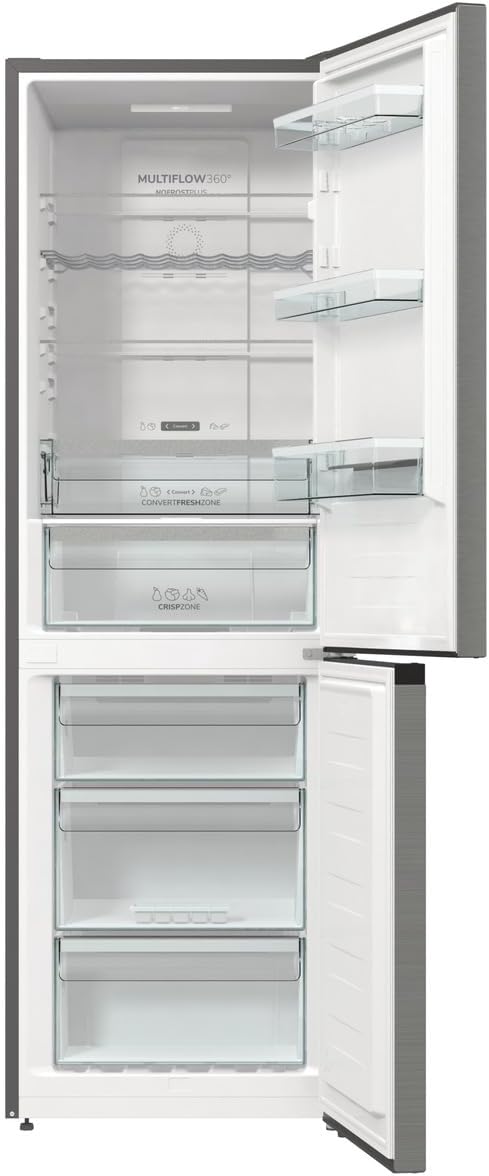 Gorenje N 619EAXL4 Kühl-Gefrier-Kombination/ LED Display/ 186 cm/ 300 l/ NoFrostPLus/ Gemüsefach mit Feuchteregler/ FastFreeze/ edelstahl