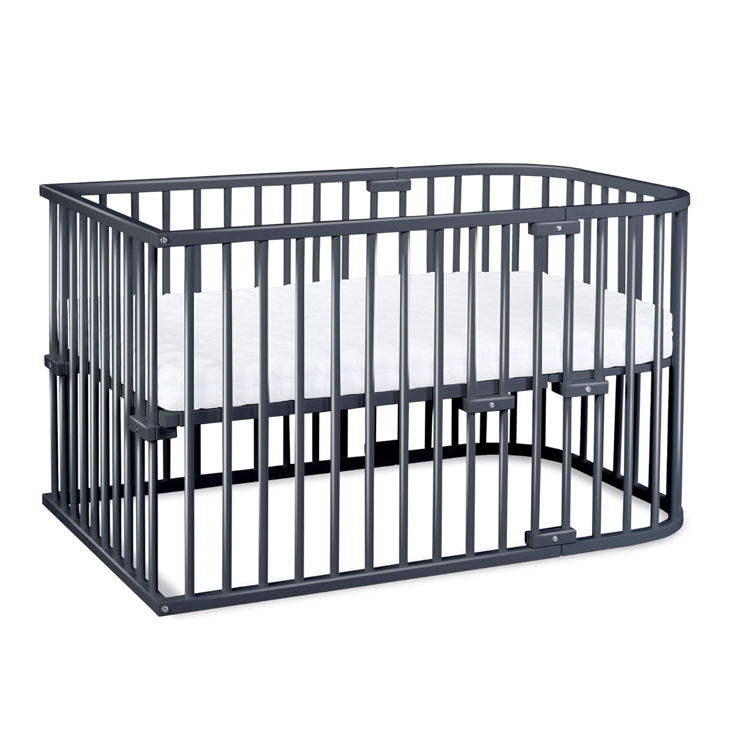 babybay Original Beistellbett aus massivem Buchenholz / kompakt & verwandelbar / Kinderbett Höhe stufenlos verstellbar & umweltfreundlich / mitwachsendes Babybett (weiß lackiert) / inkl. Matratze