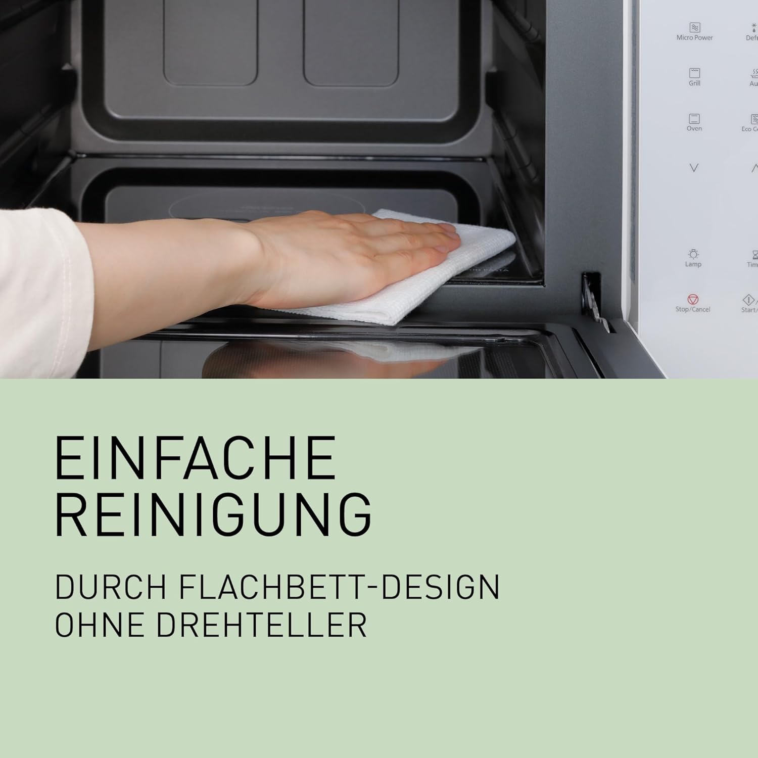 Panasonic NN-DF38PBEPG Kombi-Mikrowelle & Grill, 1000 W, 23 l, Inverter-Tech, Eco Kombi Modus, Flachbett, 16 Auto-Programme & Auftau-Modi, emailliertes Blech, Gitterrost, leichte Reinigung, Schwarz