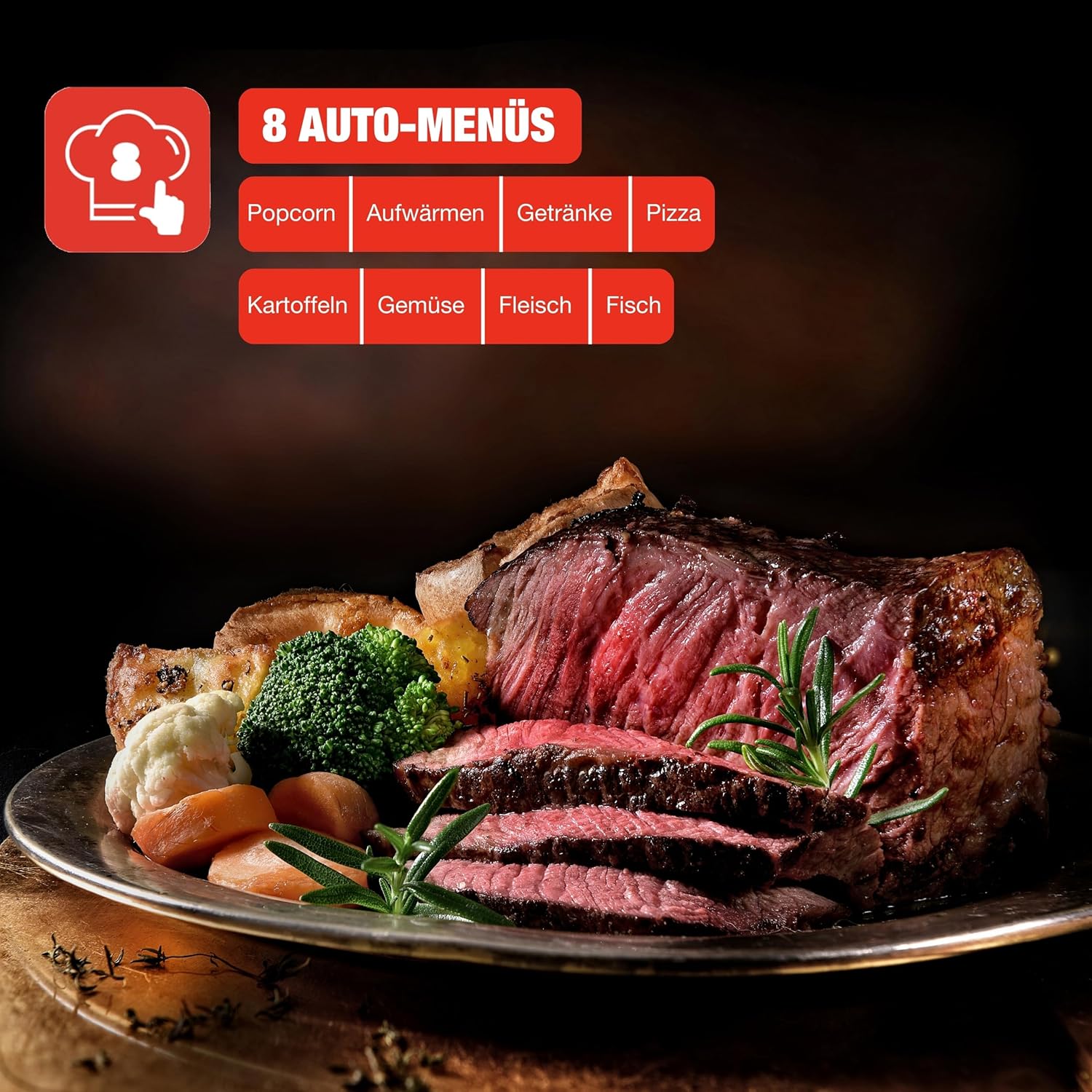 Telefunken Einbaumikrowelle mit Grill | Mikrowelle mit 20 L Garraum | Einbau Mikrowellengerät 60 cm | 8 Auto-Menüs | 700 W | 800 W Grill | 5 Leistungsstufen | mit Drehteller | schwarz | B-MWE-20-G-B