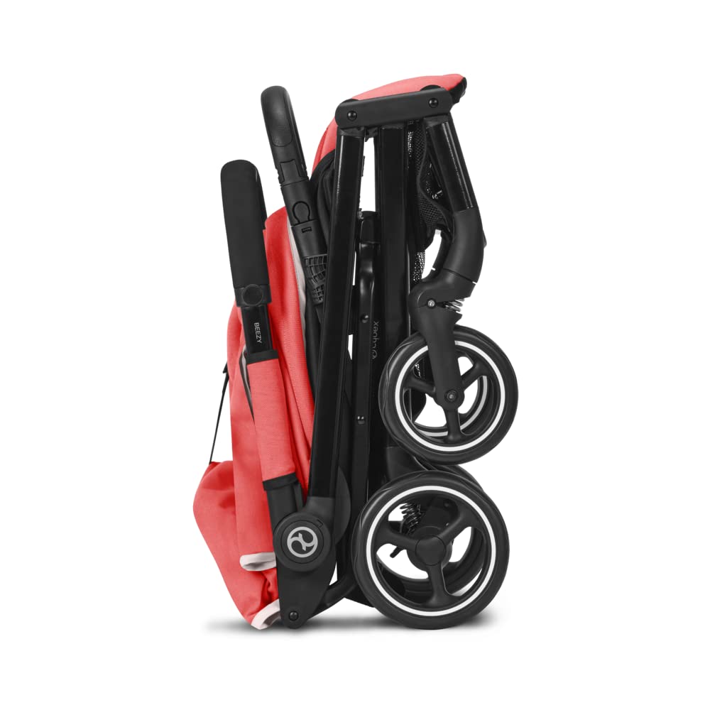 Cybex Gold Kinderwagen Beezy mit One-Pull Harness, Ab Geburt bis ca. 4 Jahre (max. 22 kg), Kompakt und ergonomisch, Magic Black (Schwarz mit schwarzem Rahmen)