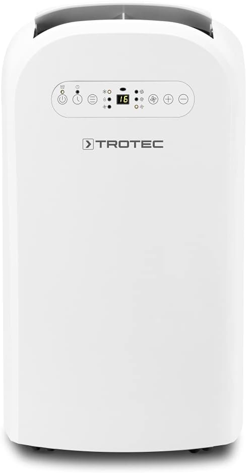 TROTEC PAC 2100 X mobile Klimaanlage 3-in-1 Kühlung, Ventilation, Entfeuchtung Monoblock-Klimagerät 2 kW 7.000 BTU/h für Raumgrößen bis 26 m² und 65 m³ 2 Ventilationsstufen
