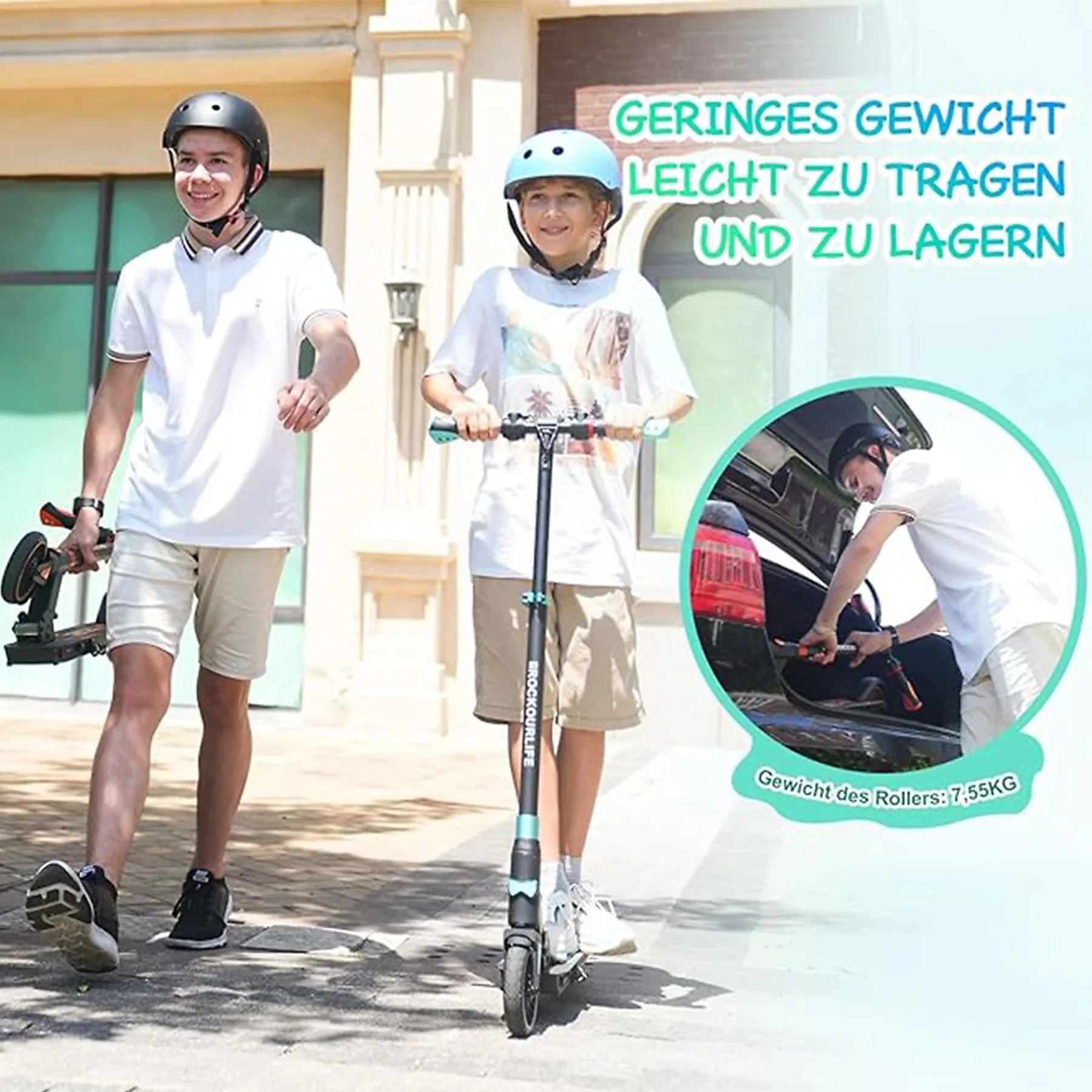 RCB R15 Kid E-Scooter mit RCB Logo, 250W Motor, IPX4