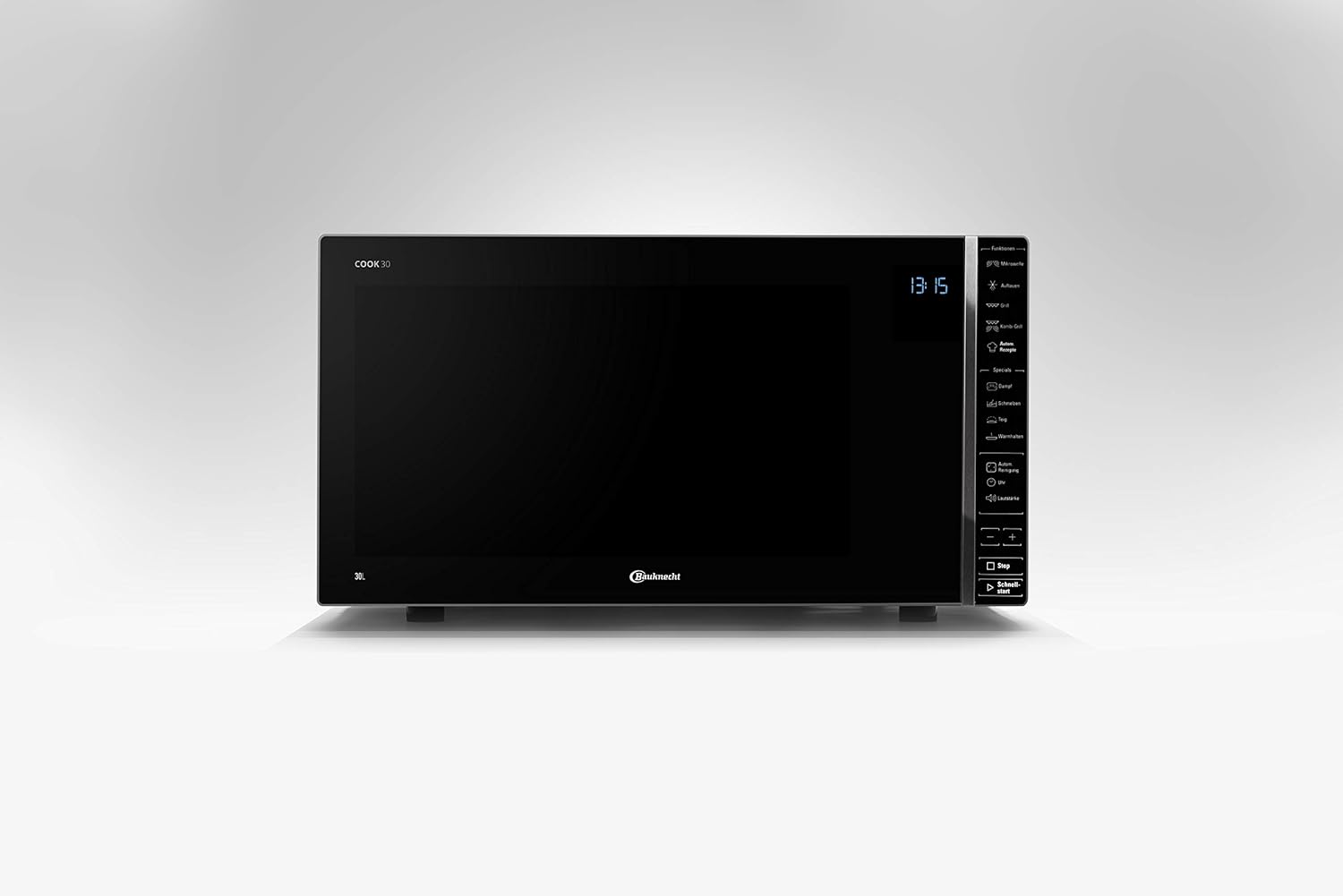 Bauknecht MW 304 M/ Kombination Grill und Mikrowelle/ 900 W/ 30 L Garraum/ Quartz Grill 1050 W/ Dampfgarfunktion/ AutoClean/ Joghurt-Funktion/ Schmelzfunktion/ Warmhalte-Funktion, Edles Schwarz