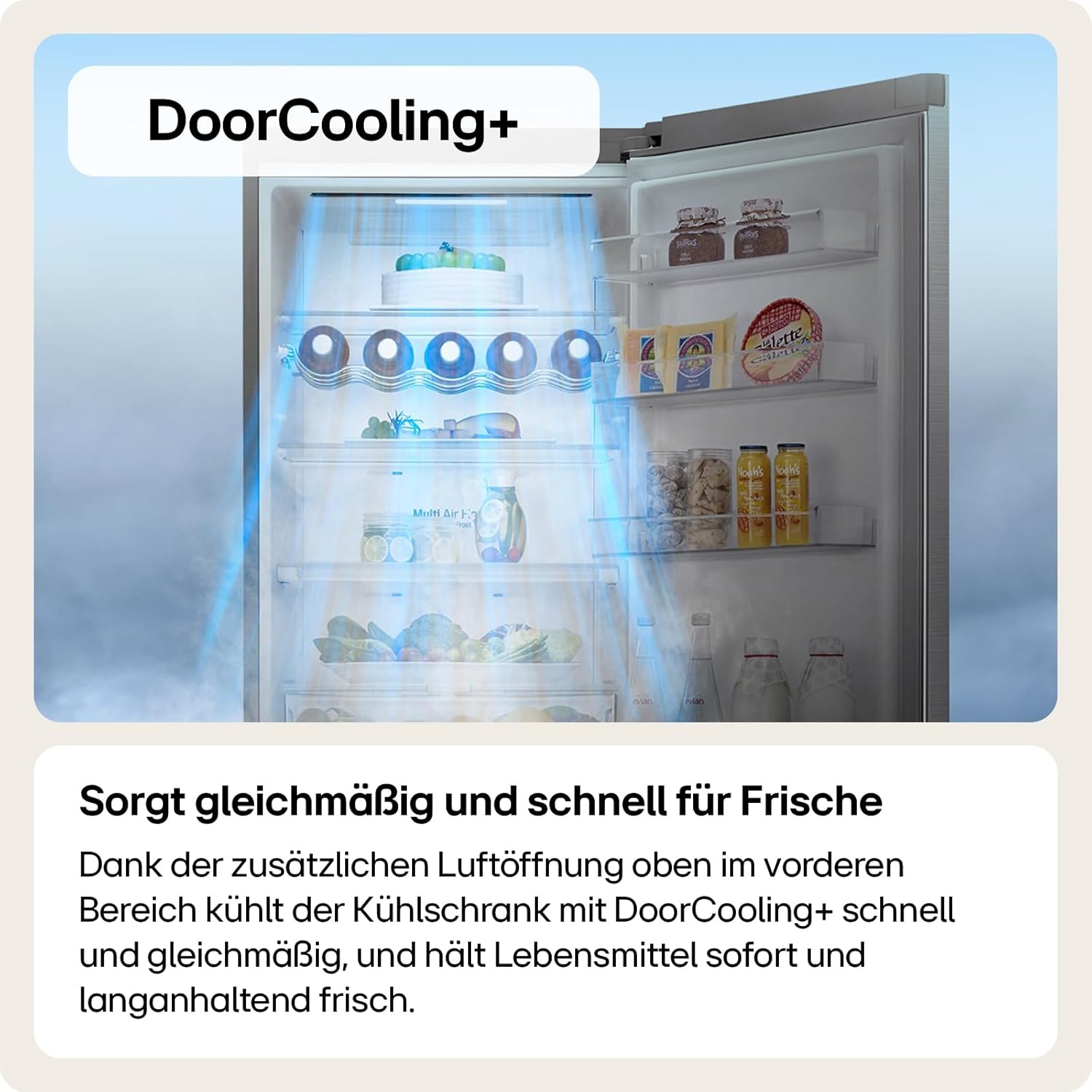 LG GSGV81PYLL Side by Side Kühlschrank, Klasse E, 635 L, Instaview, Kühlschrank mit Gefrierfach, Eis-, Crushed Ice- Wasserspender, Total NoFrost, Smart Inverter Kompressor, Wi-Fi