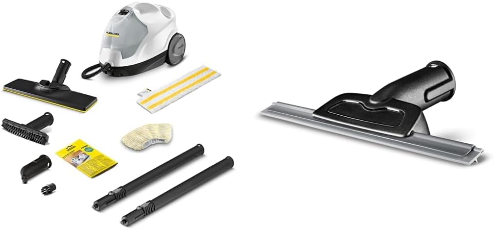 Krcher Dampfreiniger SC 5 EasyFix Iron Plug mit Heiwasser-Zuschaltung, Dampfdruck: 4,2 bar, Aufheizzeit: 3 min., Flche: ca. 150 m, Tank: 0,5 l + 1,5 l, Bodenreinigungsset EasyFix und Düsen