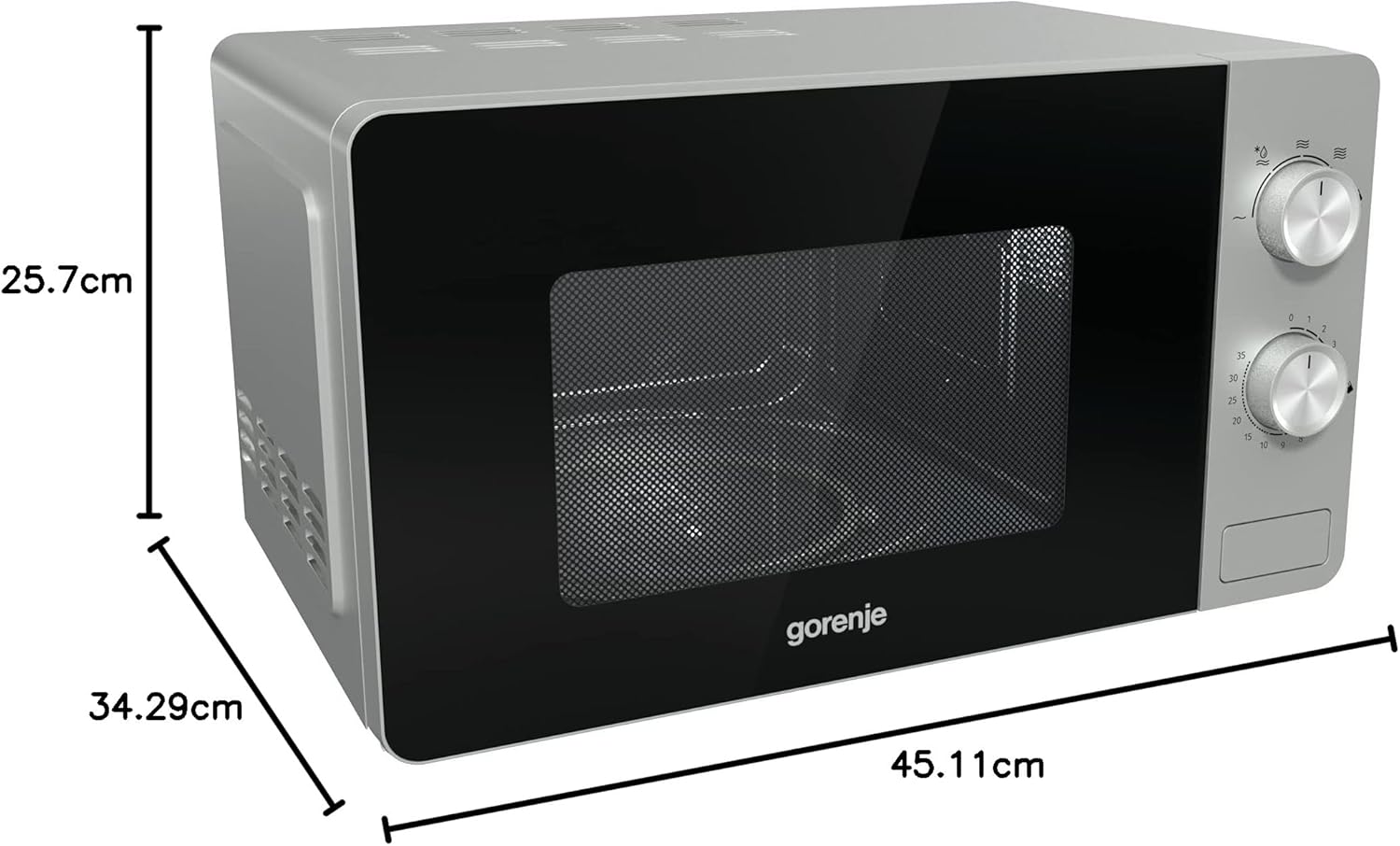 Gorenje MO 20 A3X Mikrowelle/ ChildLock/ AquaClean/ TouchControl/ SmartDisplay/Auftaufunktion/ 11 Automatikprogramme/ 5 Leistungsstufen/ 20l/ 800 W/ Edelstahl