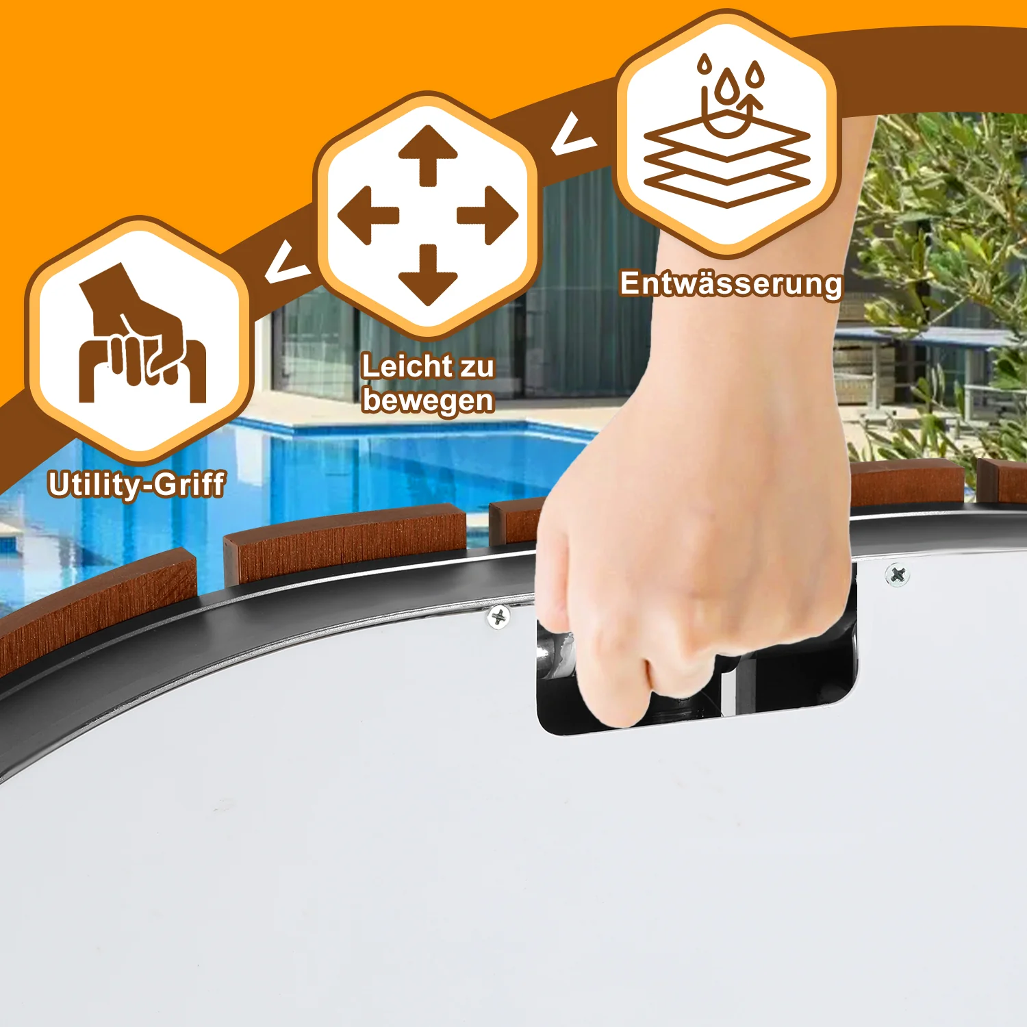 Sonnewelt Bodendusche Gartendusche mit Furad und Kupfer-Düsen