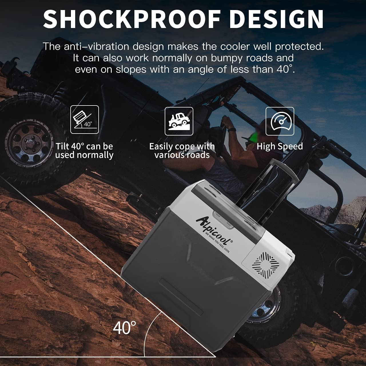 Alpicool CF55 55 Liter Kühlbox 12V tragbarer Mini-Kühlschrank elektrische Gefrierbox klein Gefrierschrank für Auto Camping, LKW, Boot und Steckdose mit USB-Anschluss, -20℃ bis 20℃