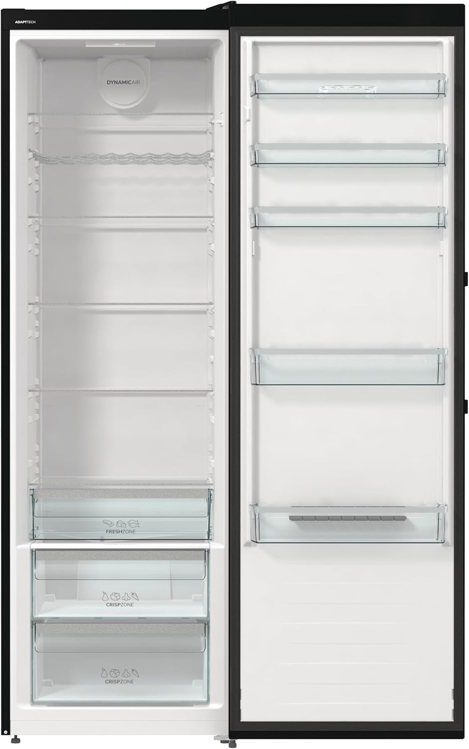 Gorenje R 619 DAXL6 Kühlschrank/AdaptTech/FreshZone/Schnellkühlfunktion/Umluft-Kühlsystem/LED Display / 398l / 185cm / EEK D/Edelstahl