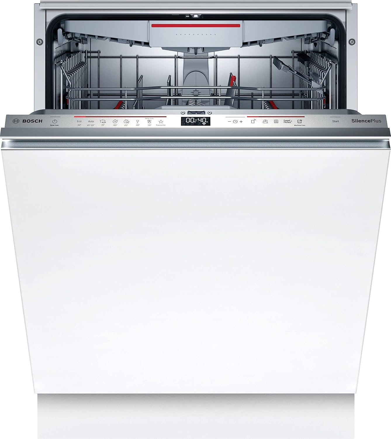 Bosch SMV4ETX08E, Serie 4, Smarter Geschirrspüler Vollintegriert 60 cm, Besteckkorb, Spülmaschine mit Programmassistent, besonders Leise, Rackmatic, Automatische Türöffnung, InfoLight, AquaStop